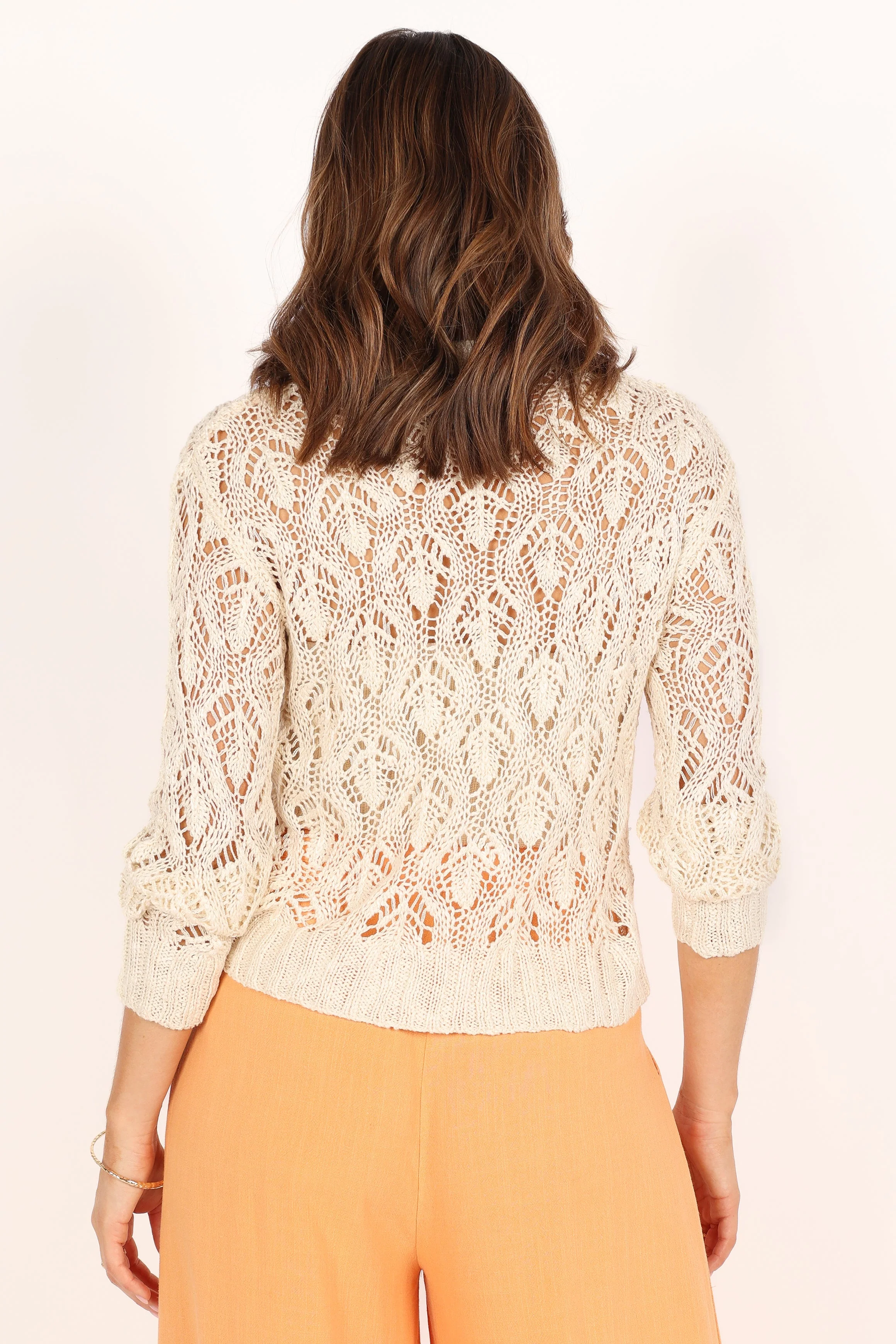 Abby Lightweight Knit Sweater - Cream - Image 6