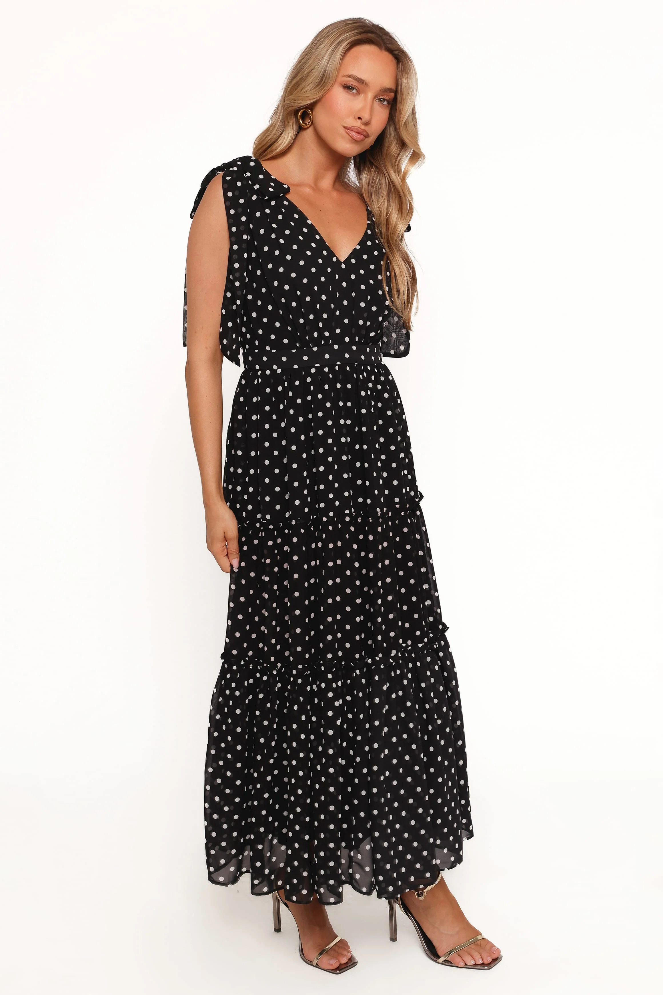 Ada Maxi Dress - Black Polka Dot - Image 4