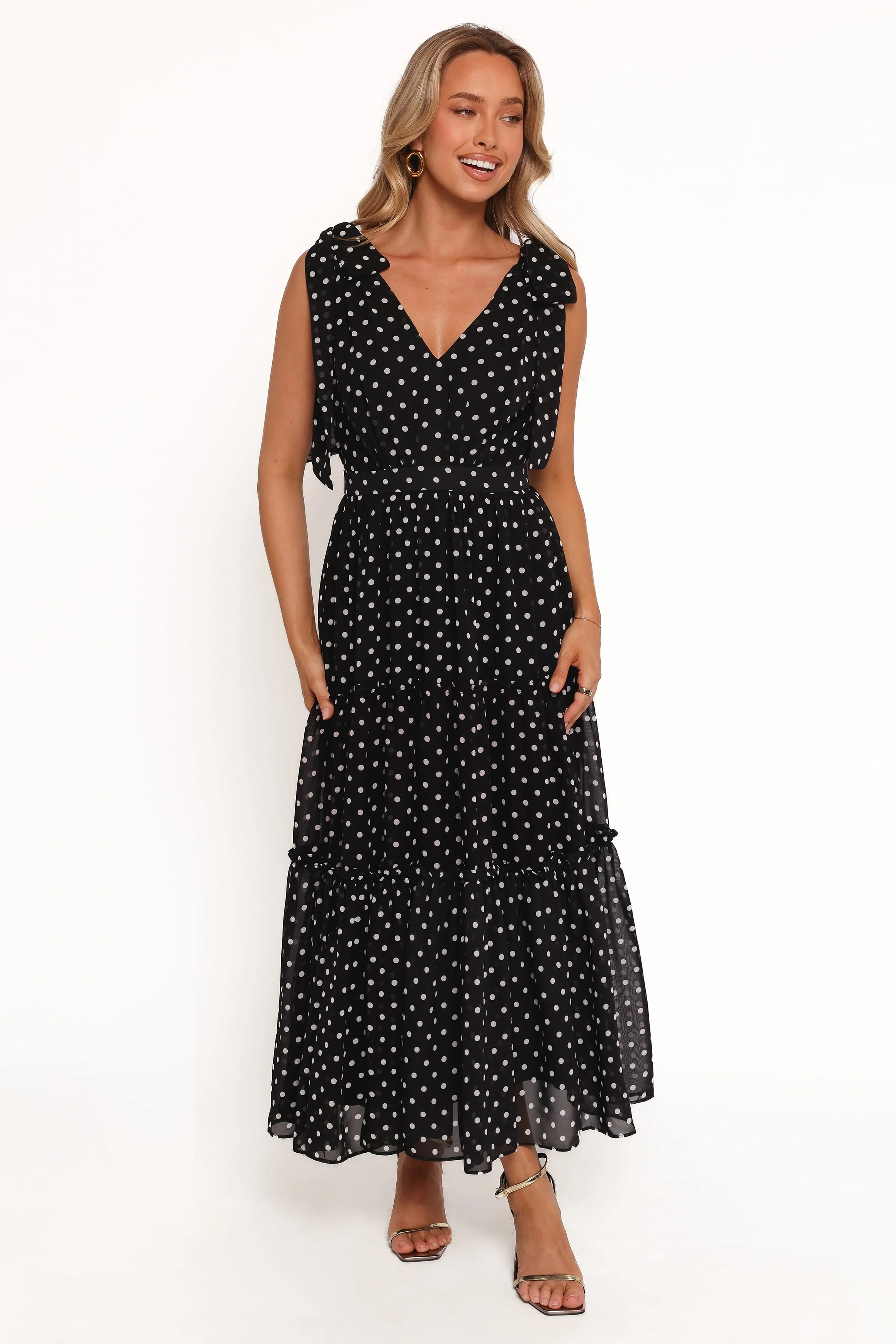 Ada Maxi Dress - Black Polka Dot - Image 5