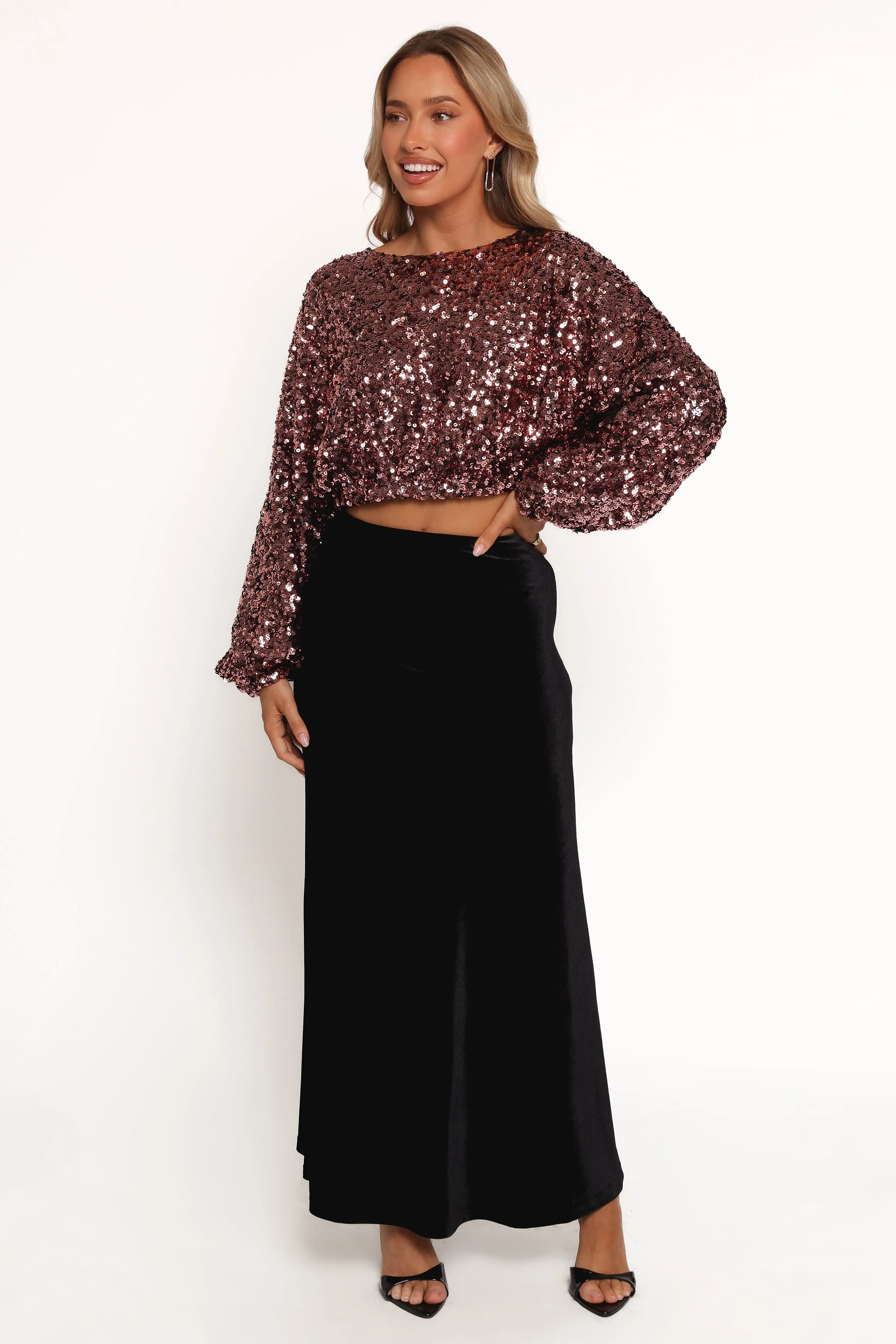 Adelina Sequin Top - Black Rose - Image 4