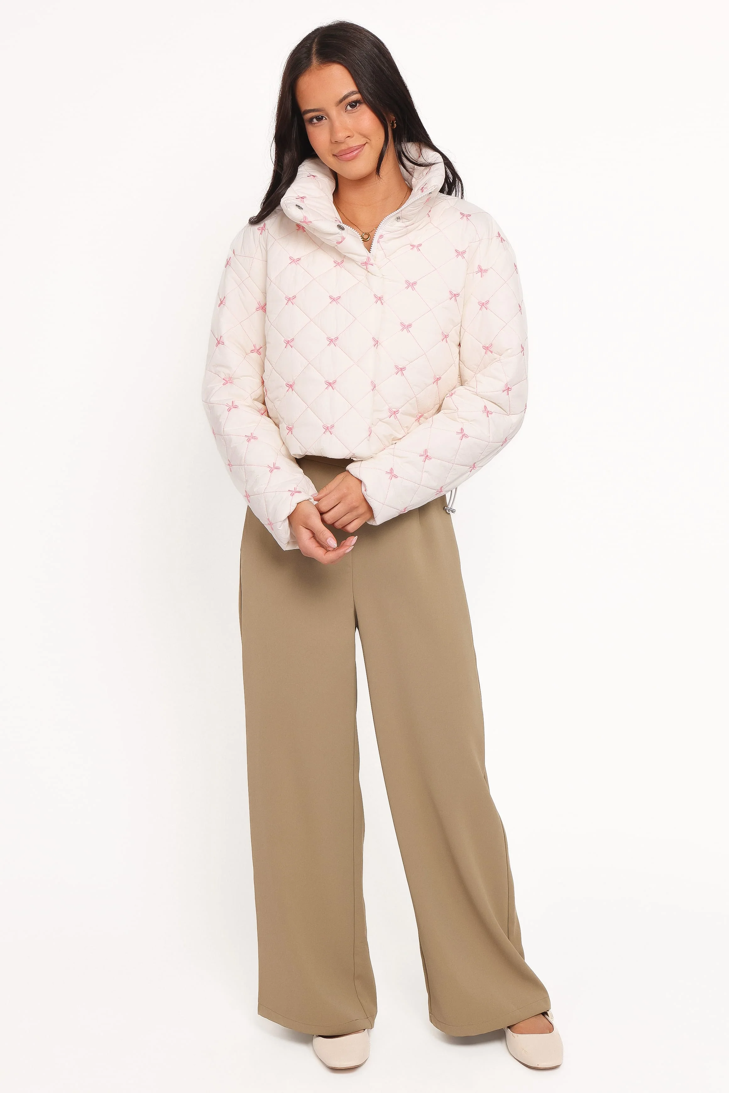 Adi Quilted Jacket - Pink Bow - Image 6