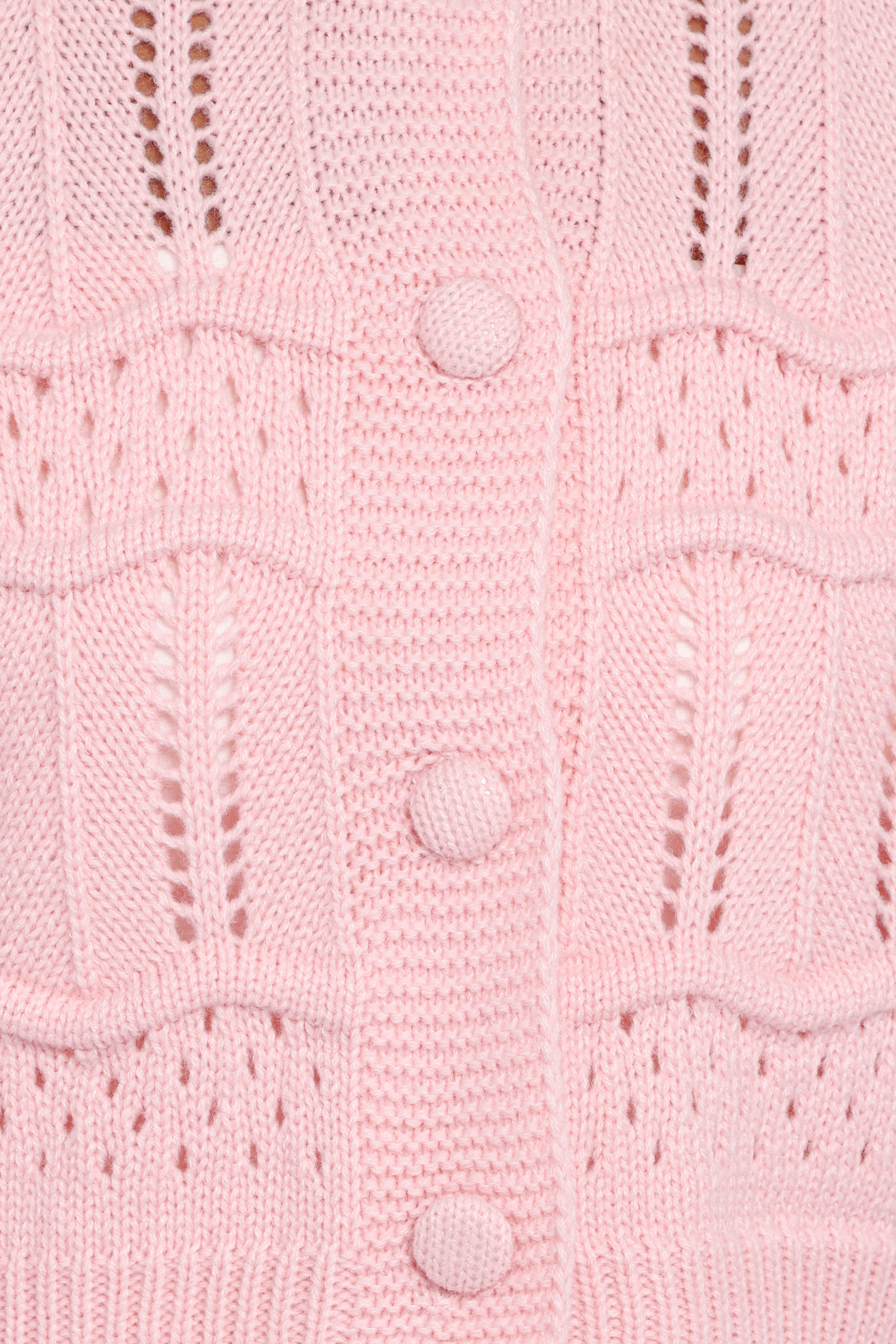 Aidy Crop Button Front Cardigan - Pink - Image 6