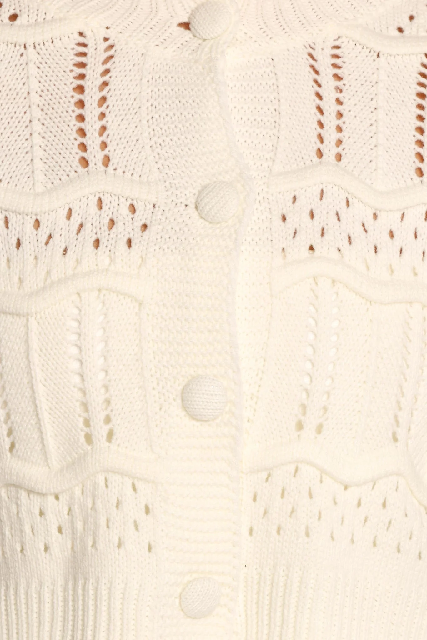 Aidy Crop Button Front Cardigan - White - Image 7