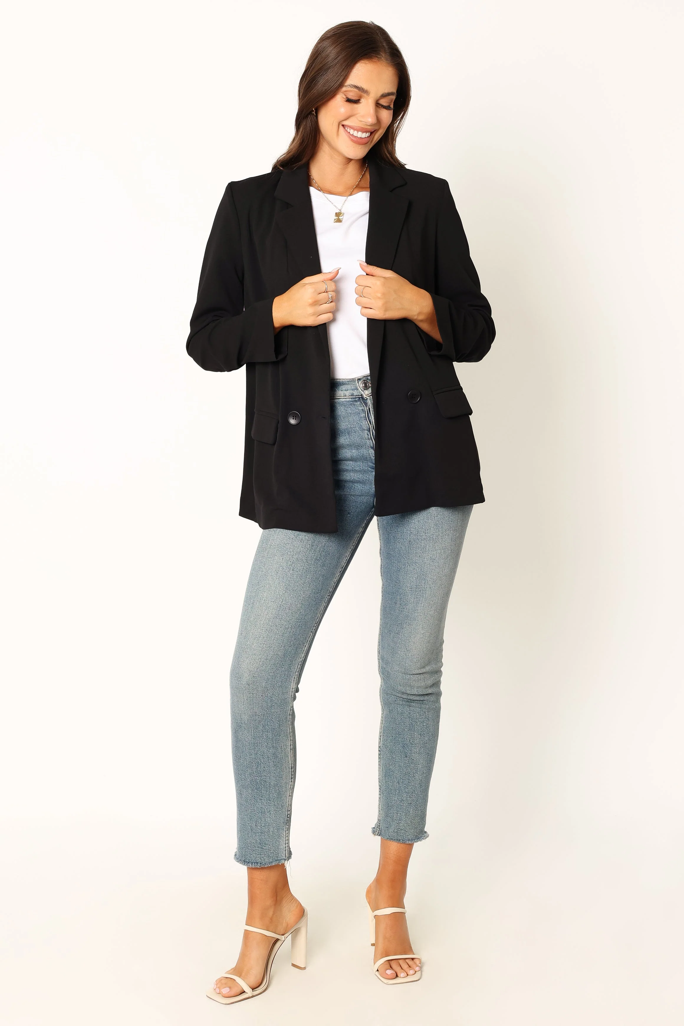 Ailani Button Front Blazer - Black - Image 5