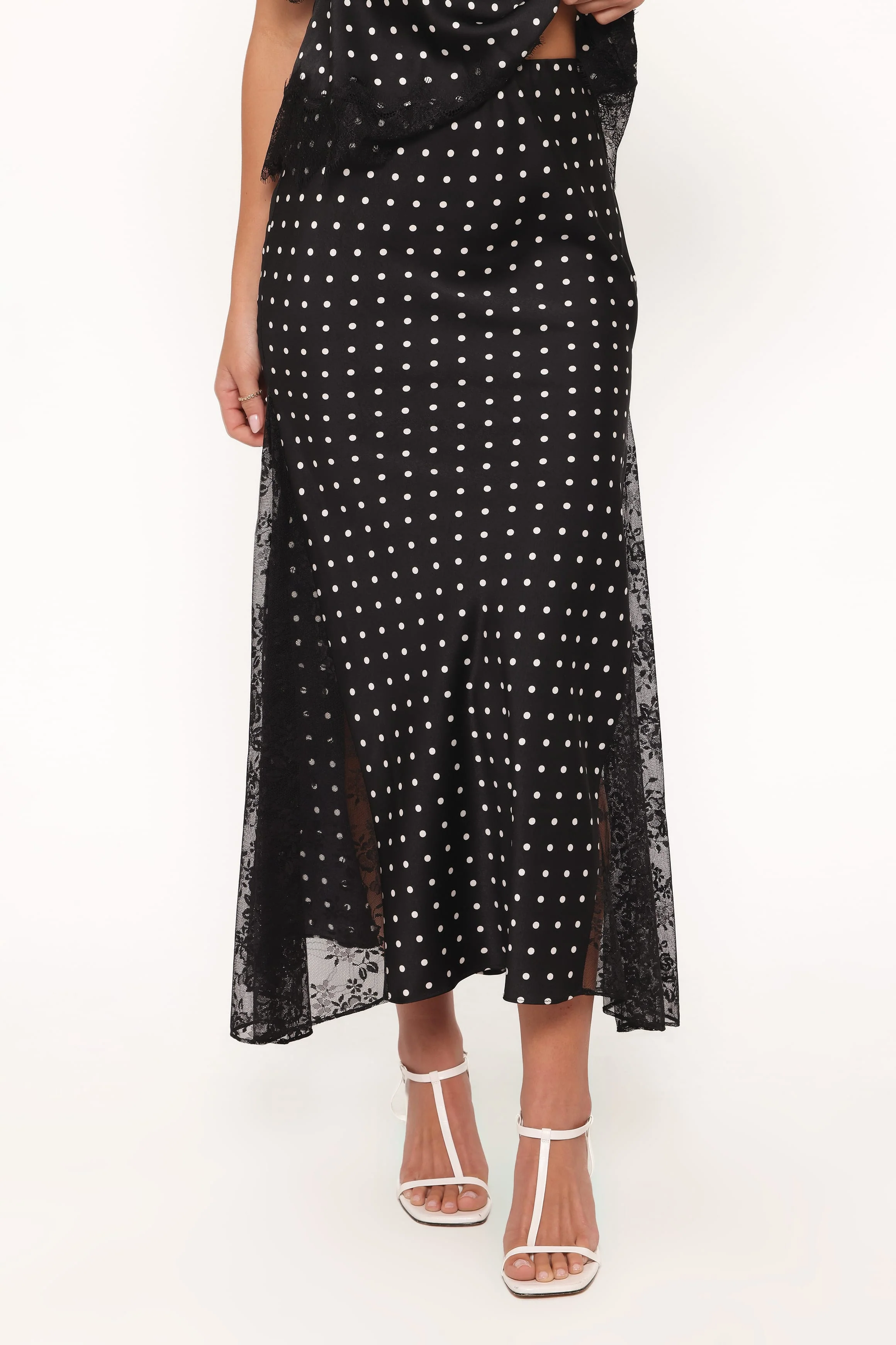 Ailbhe Lace Skirt - Black Polka Dot - Image 4