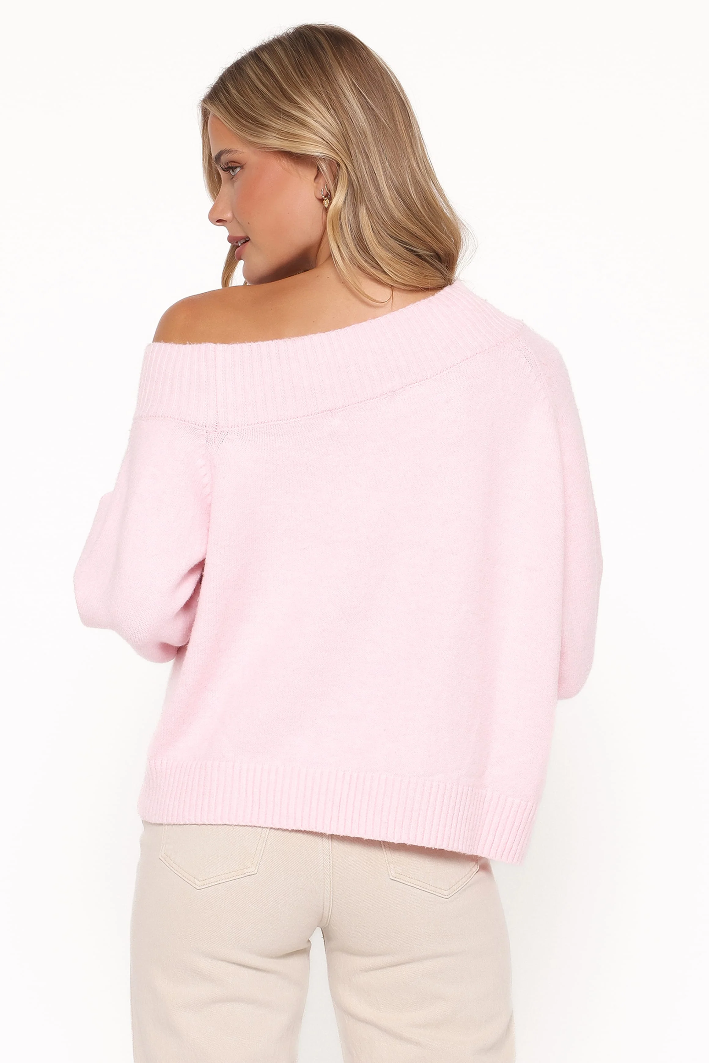 Ailis Off Shoulder Sweater - Pink - Image 4