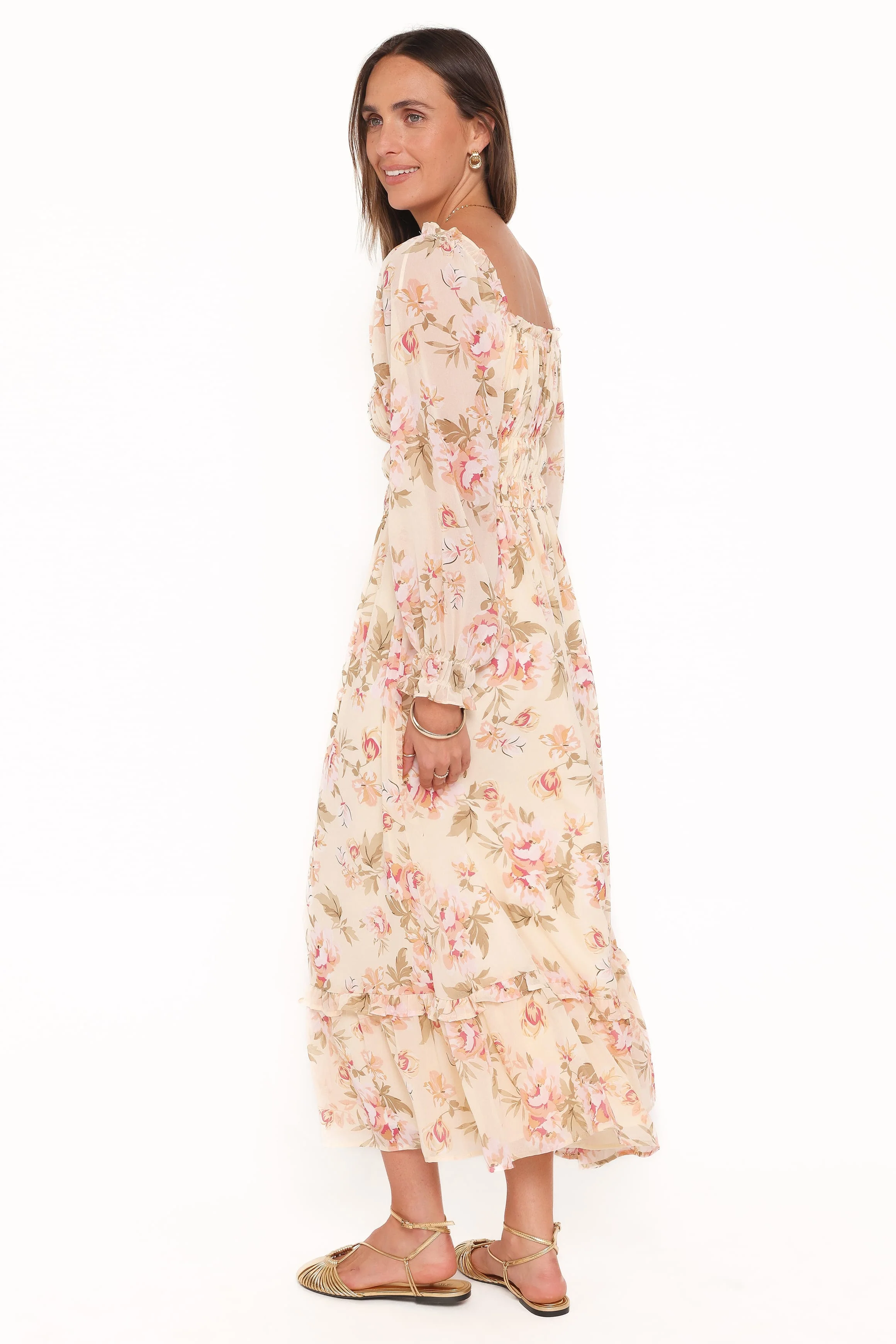 Aine Midi Dress - Cream Floral - Image 5