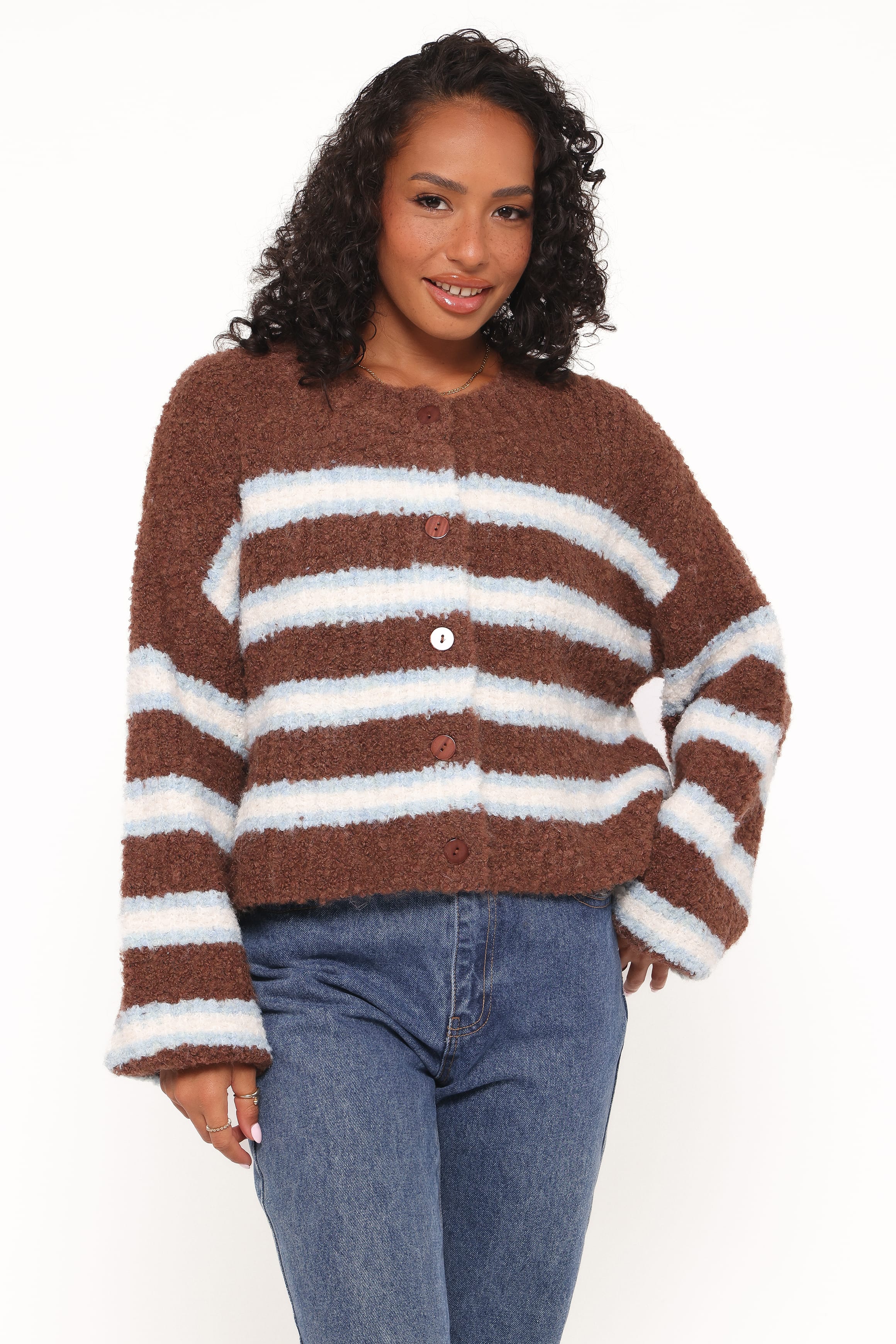 Albertine Cardigan - Brown Stripe - Image 2