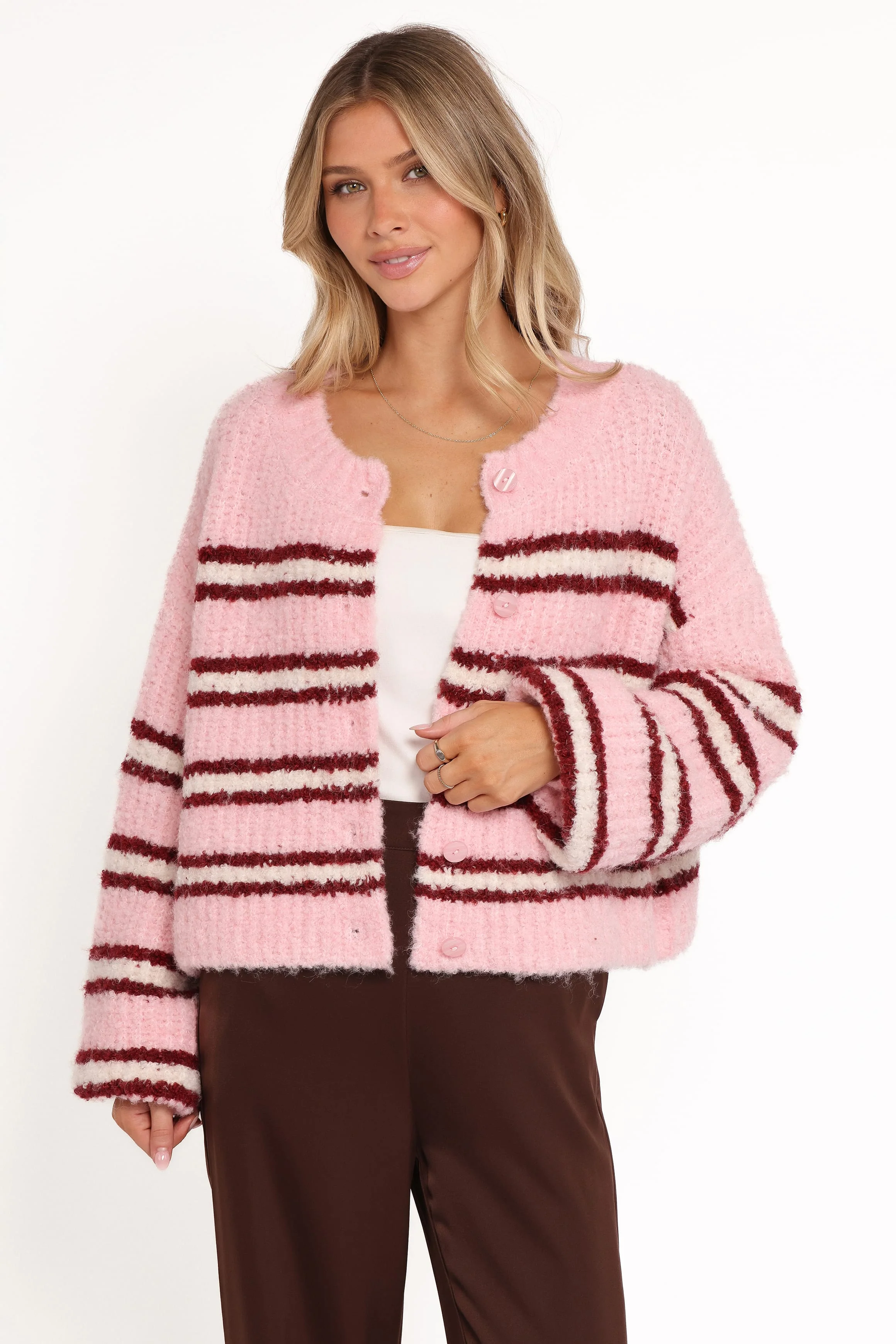 Albertine Cardigan - Pink Stripe - Image 6
