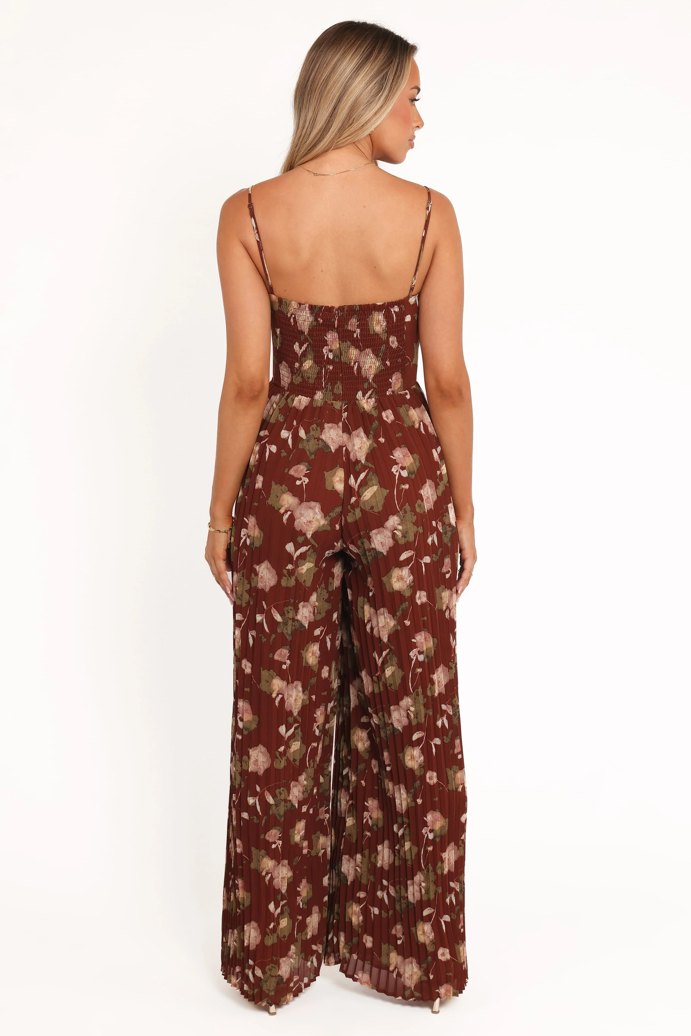 Alice Wide Leg Jumpsuit - Brown Floral - Image 4