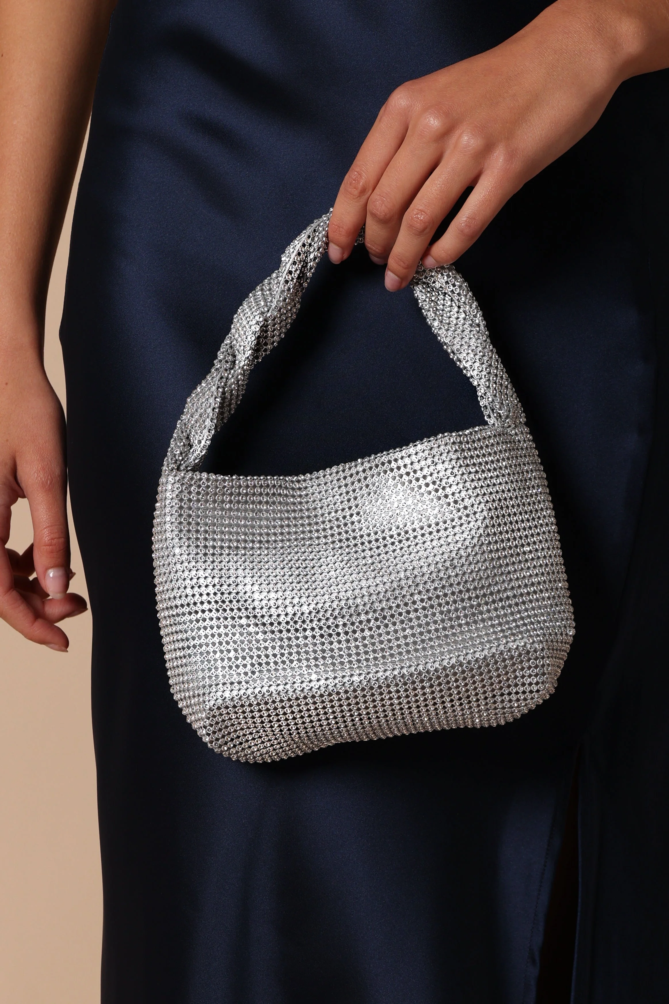 Alle Twist Handle Bag - Silver