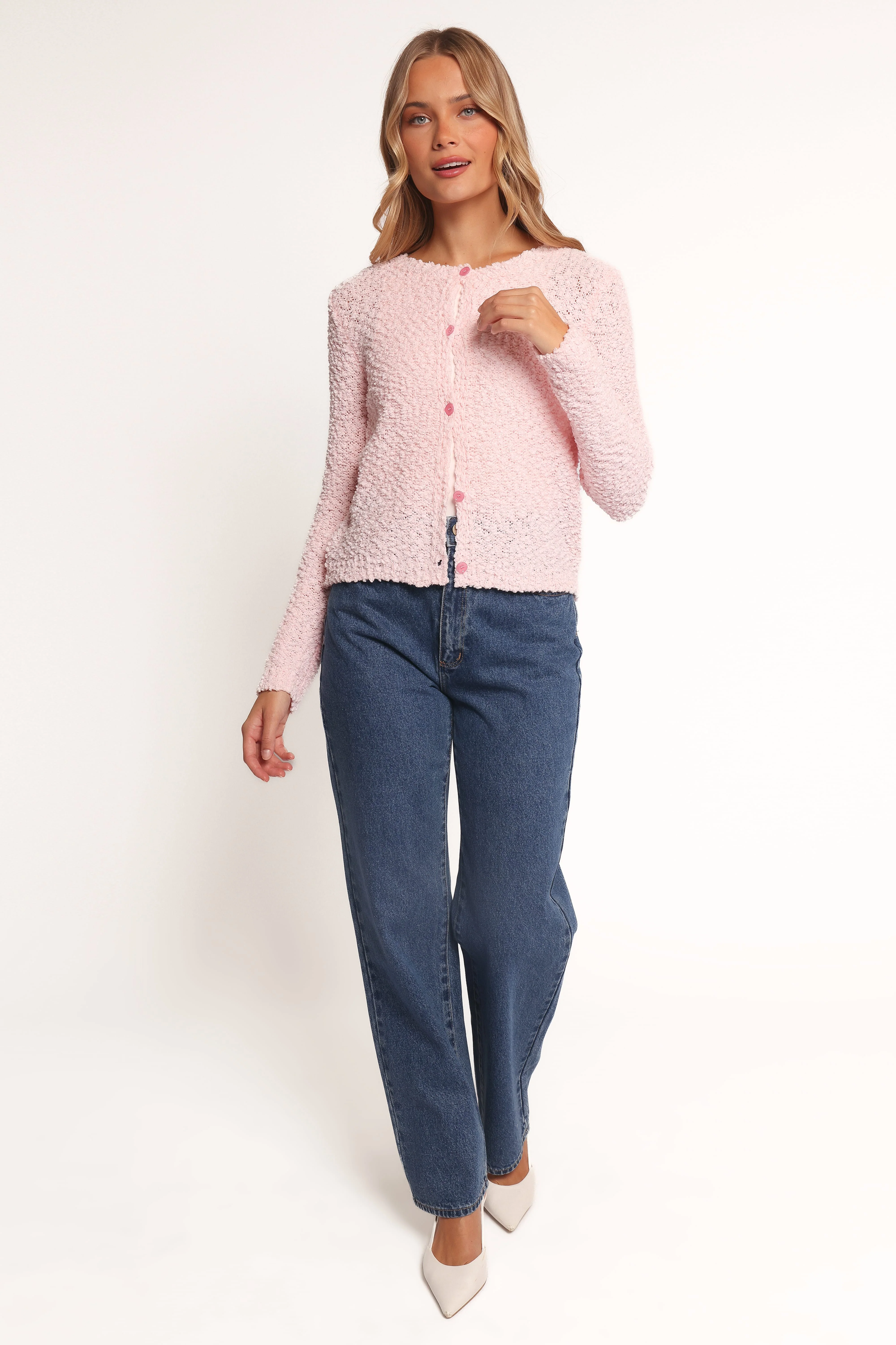 Ally Texture Cardigan - Pink - Image 6