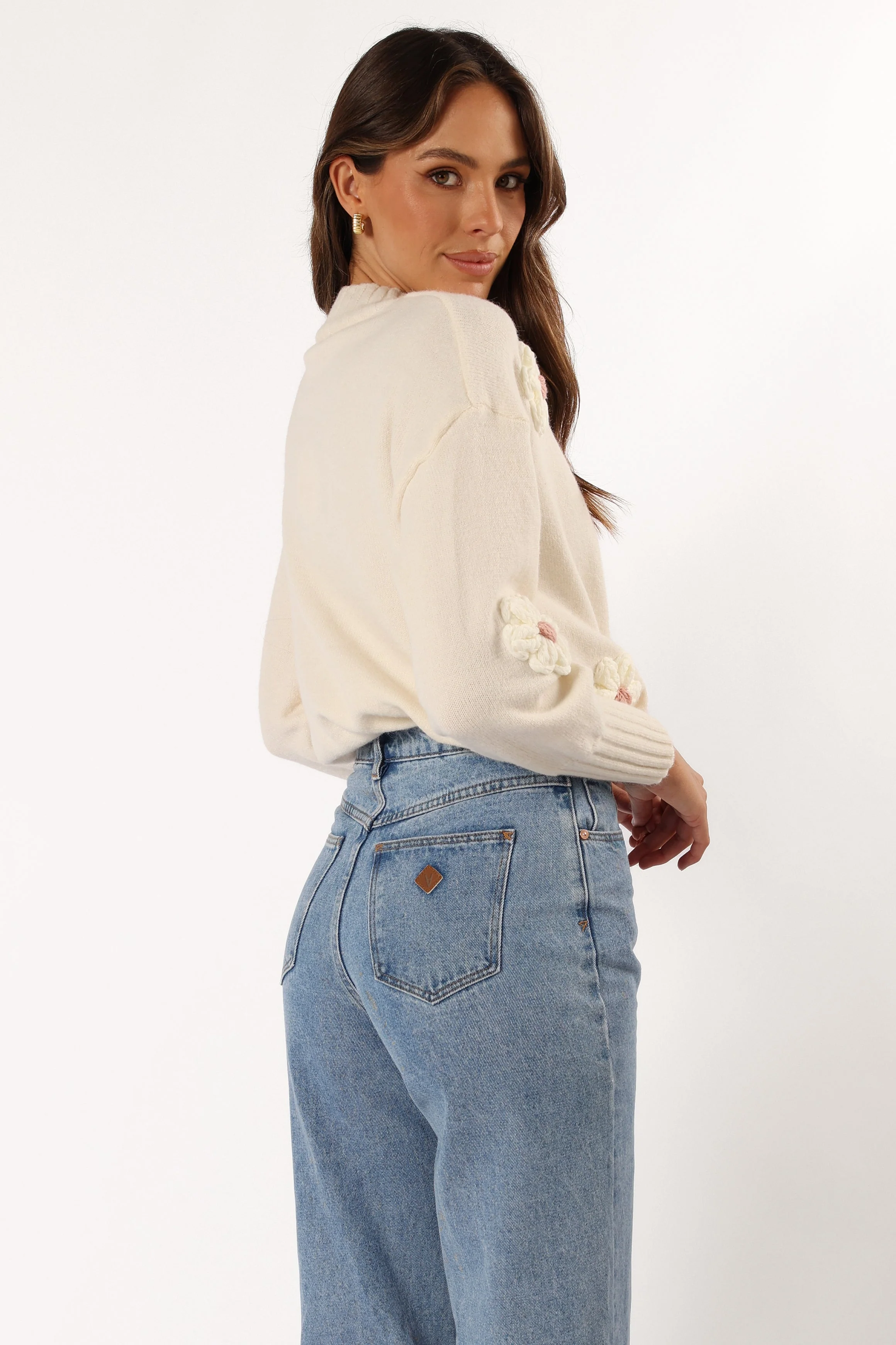 Alto Flower Knit Sweater - White - Image 5