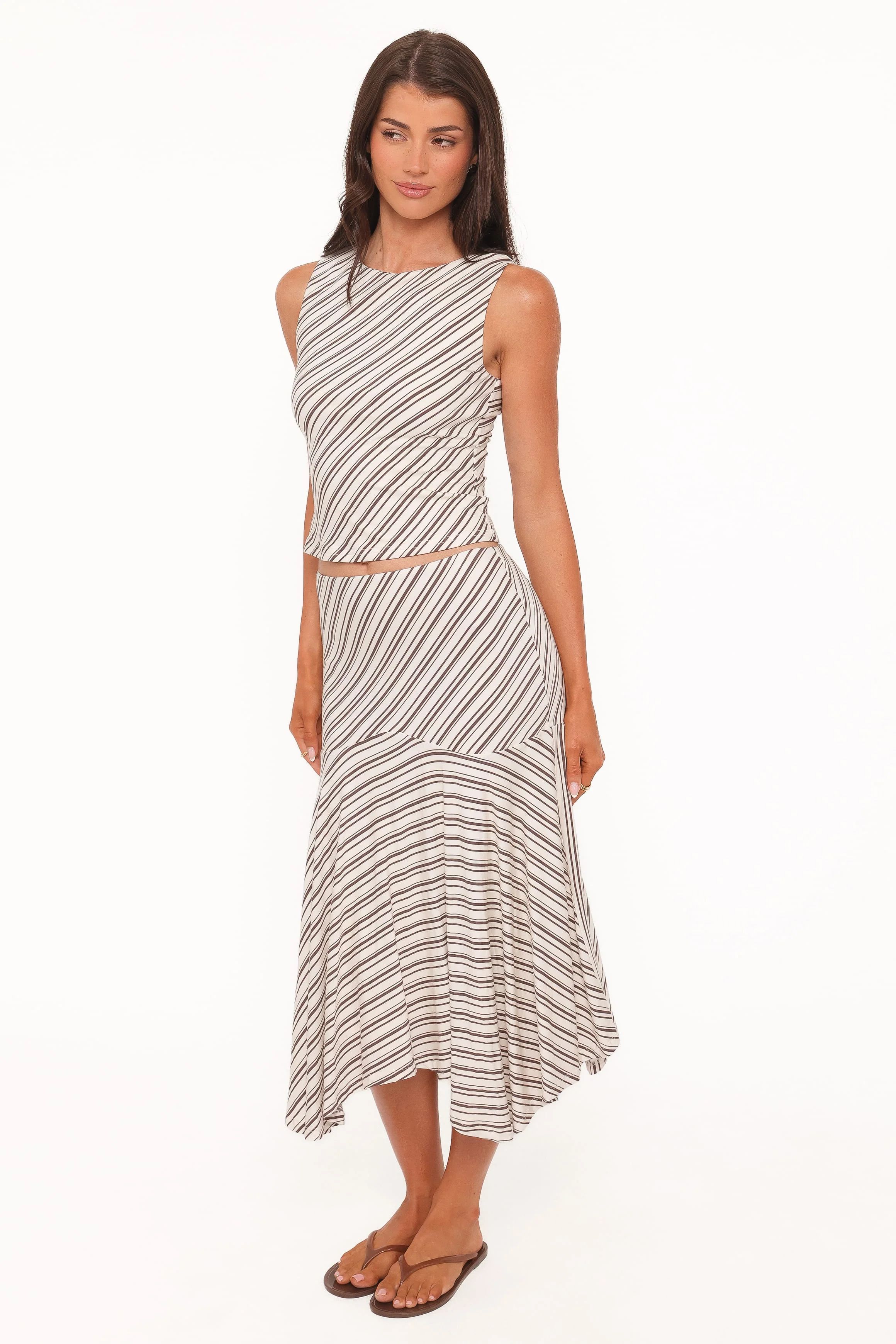 Amber Skirt Set - Cream/Brown Stripe - Image 5
