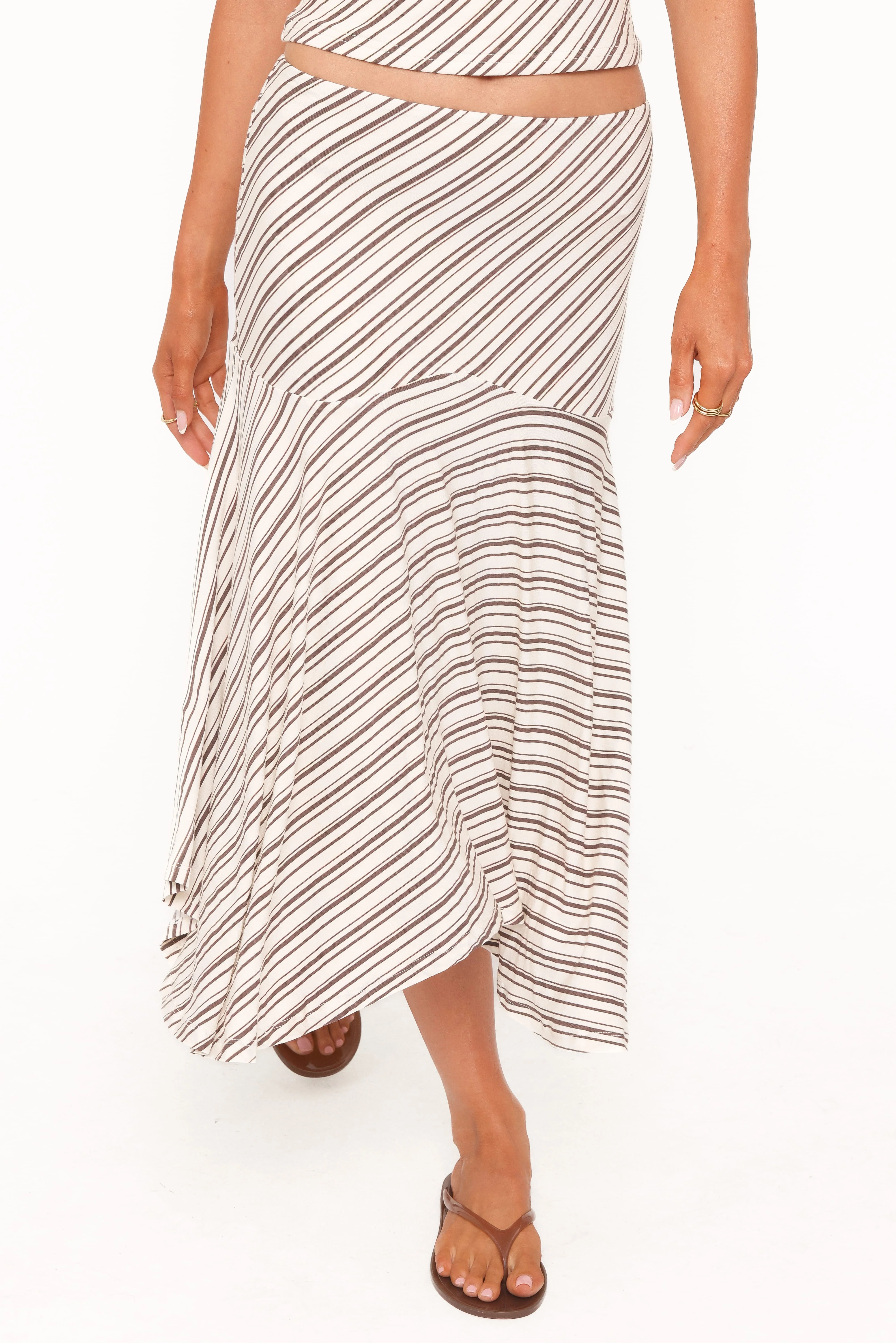 Amber Skirt Set - Cream/Brown Stripe - Image 7