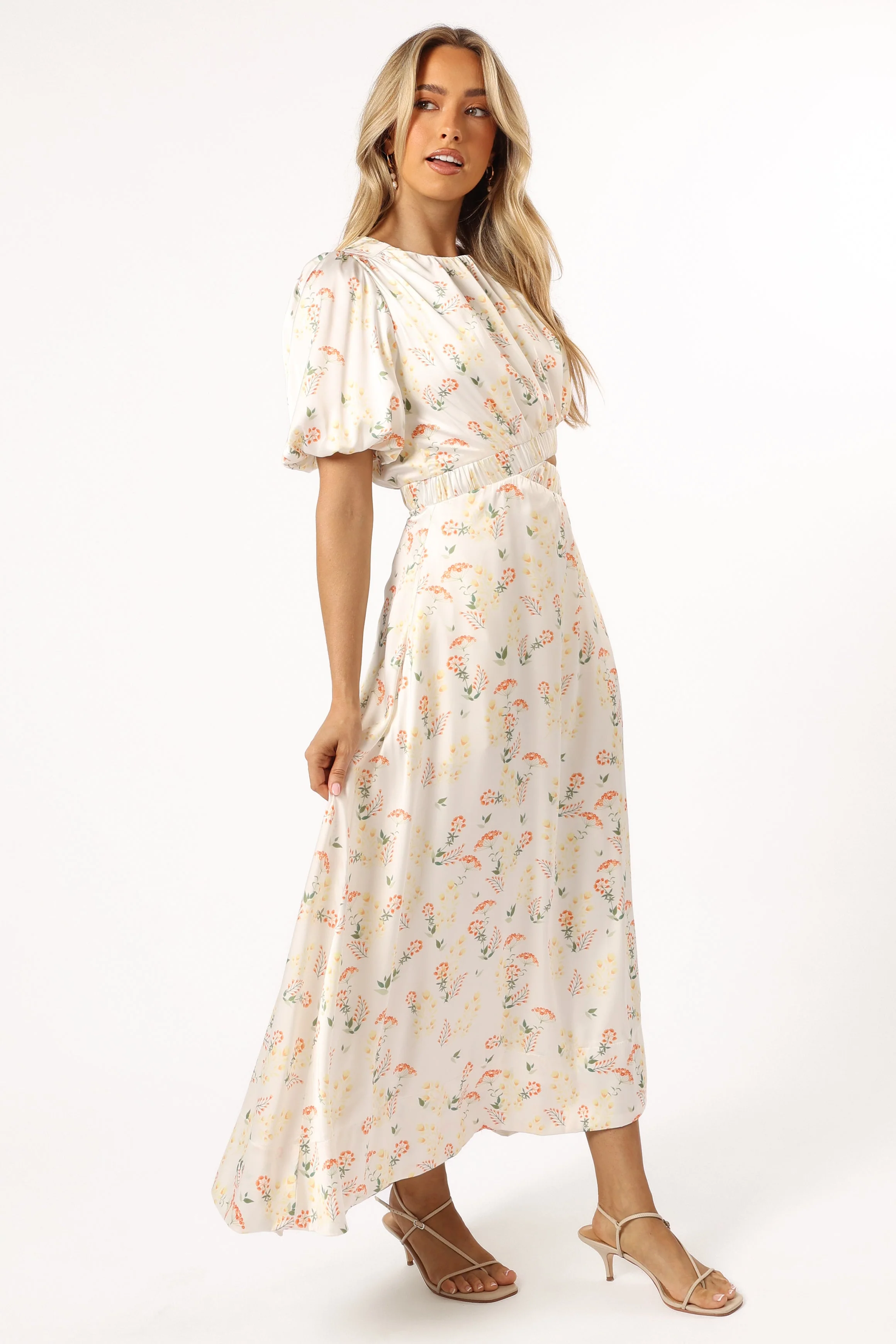 Aminah Puff Sleeve Dress - Yellow Floral - Image 7