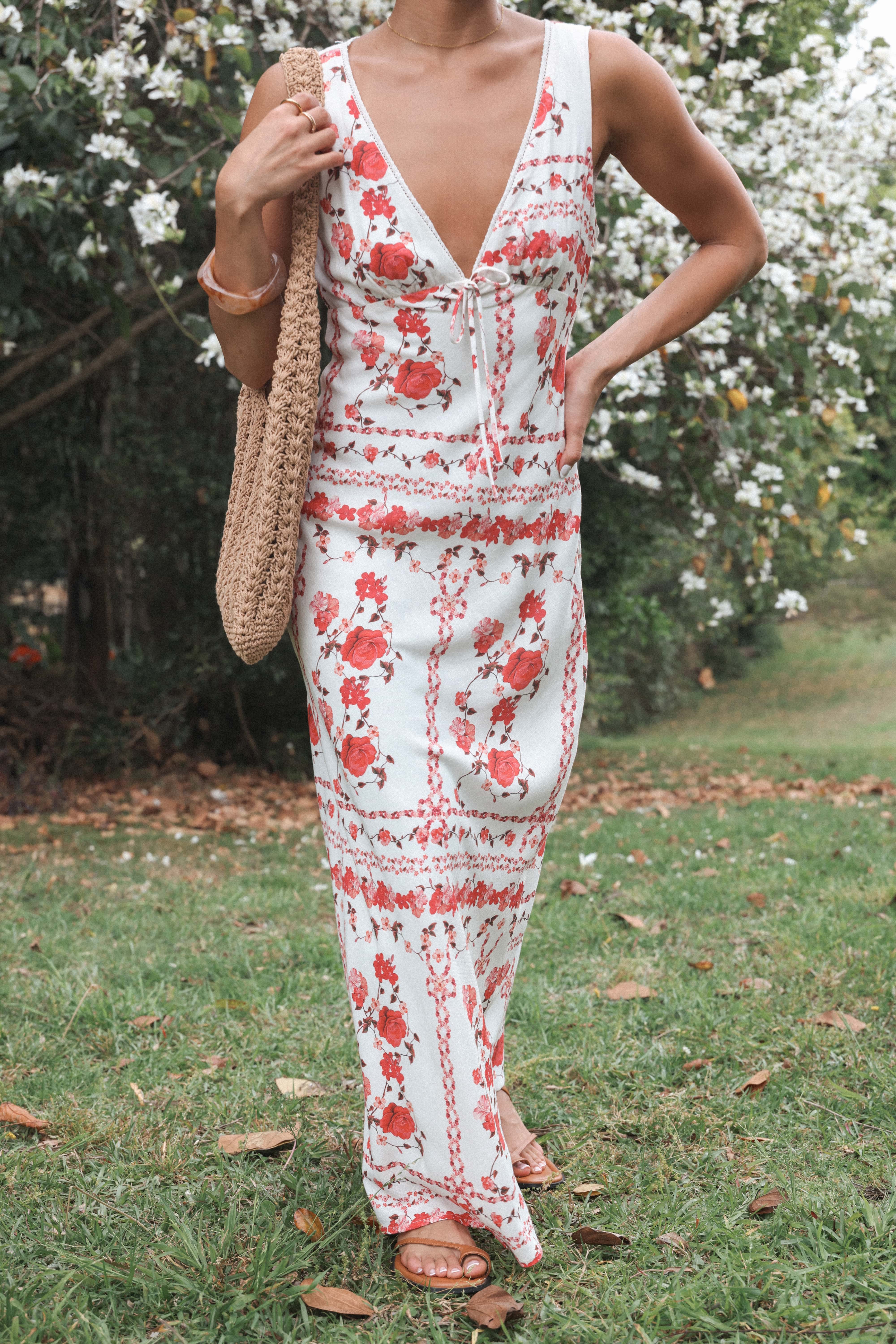 Amore Bias Cut Maxi Dress - Red Rose - Image 8