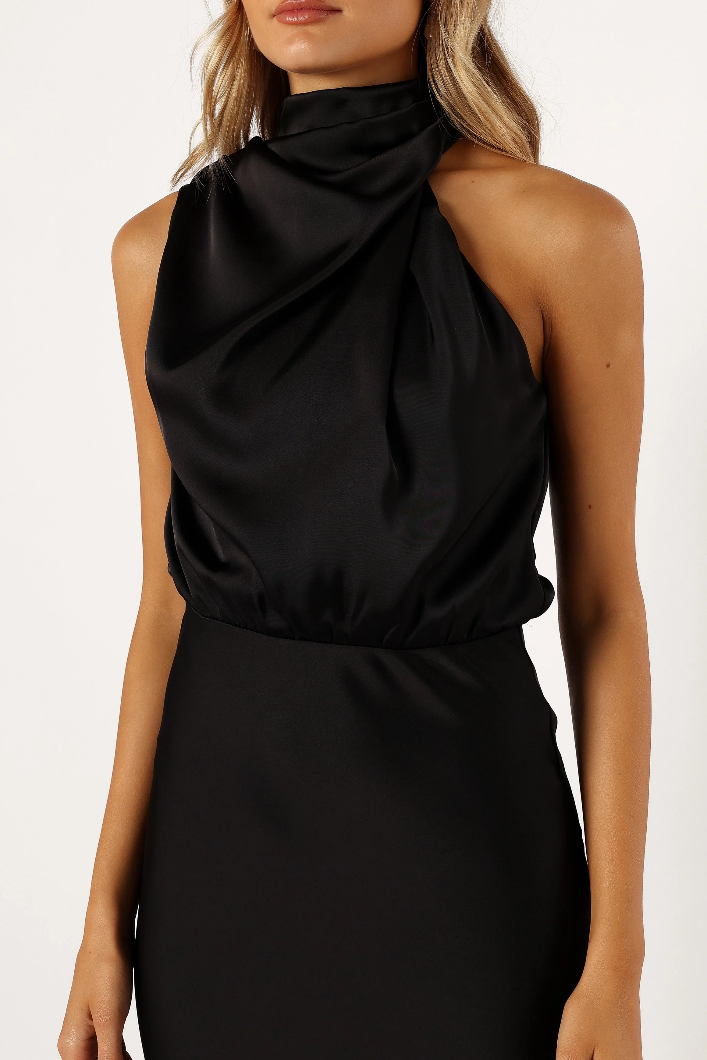 Anabelle Halter Neck Midi Dress - Black - Image 6