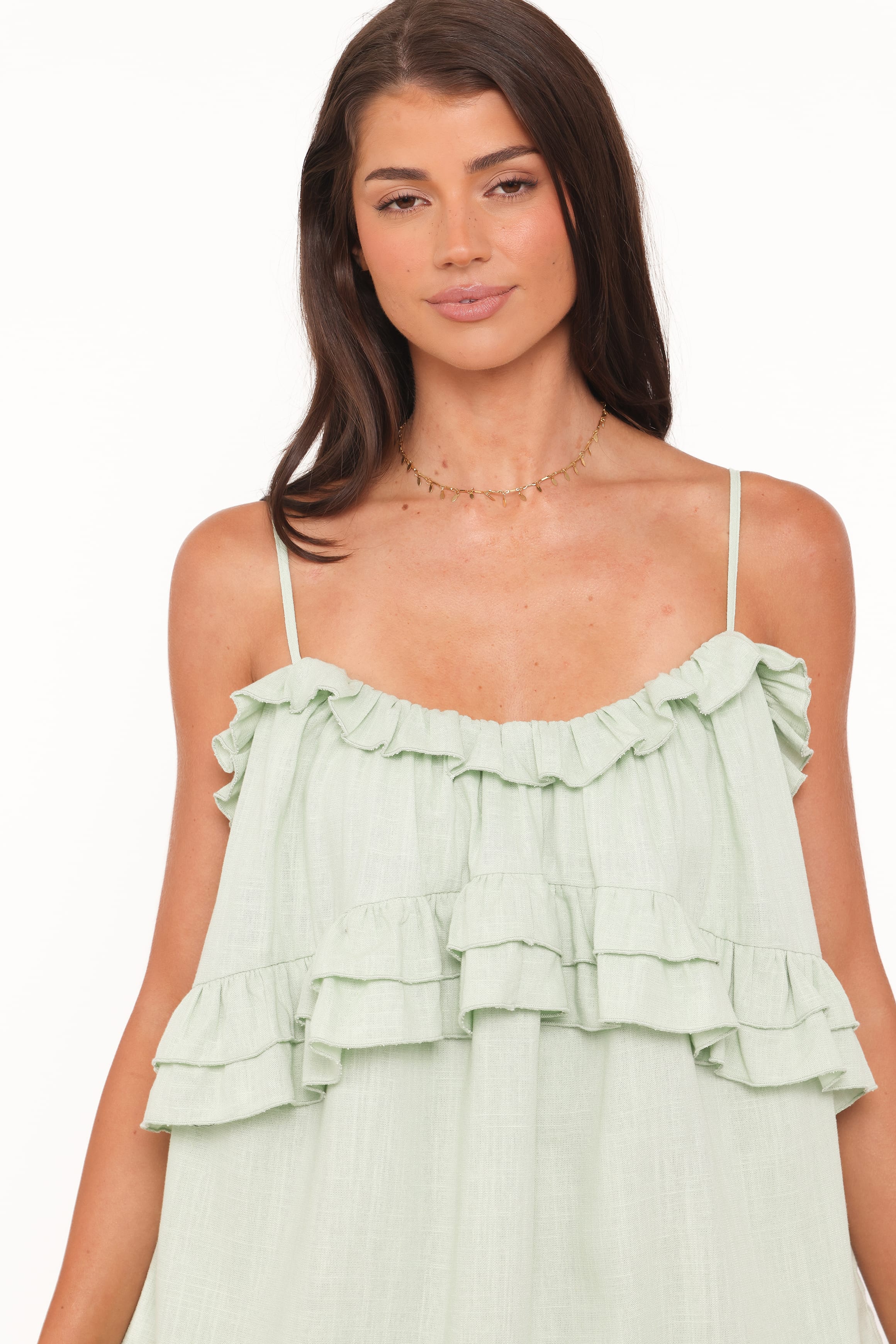 Angie Ruffle Mini Dress - Jade - Image 3