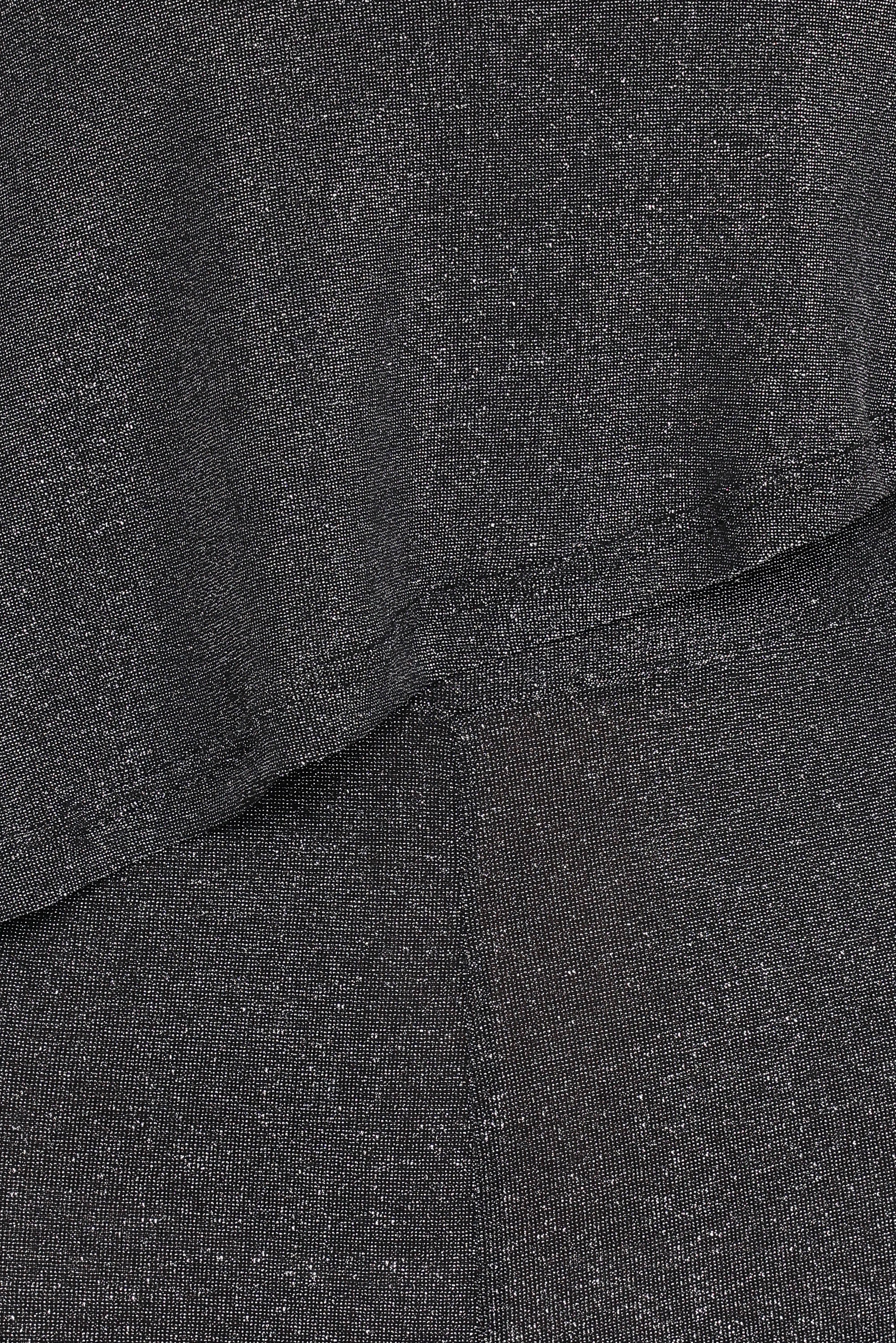 Anna One Shoulder Lurex Jumpsuit - Black Silver - Image 6