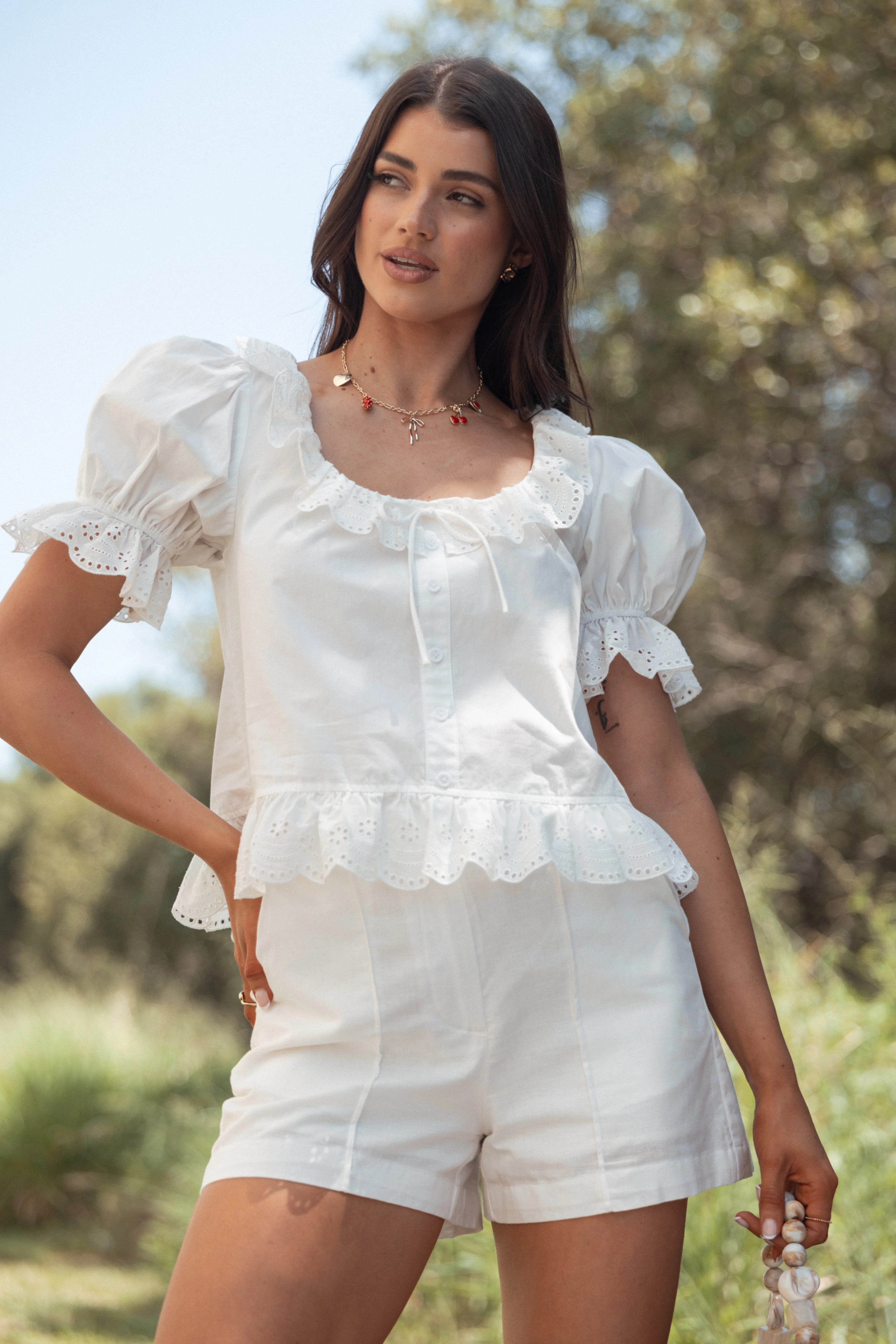 Anouk Button Through Top - White - Image 8