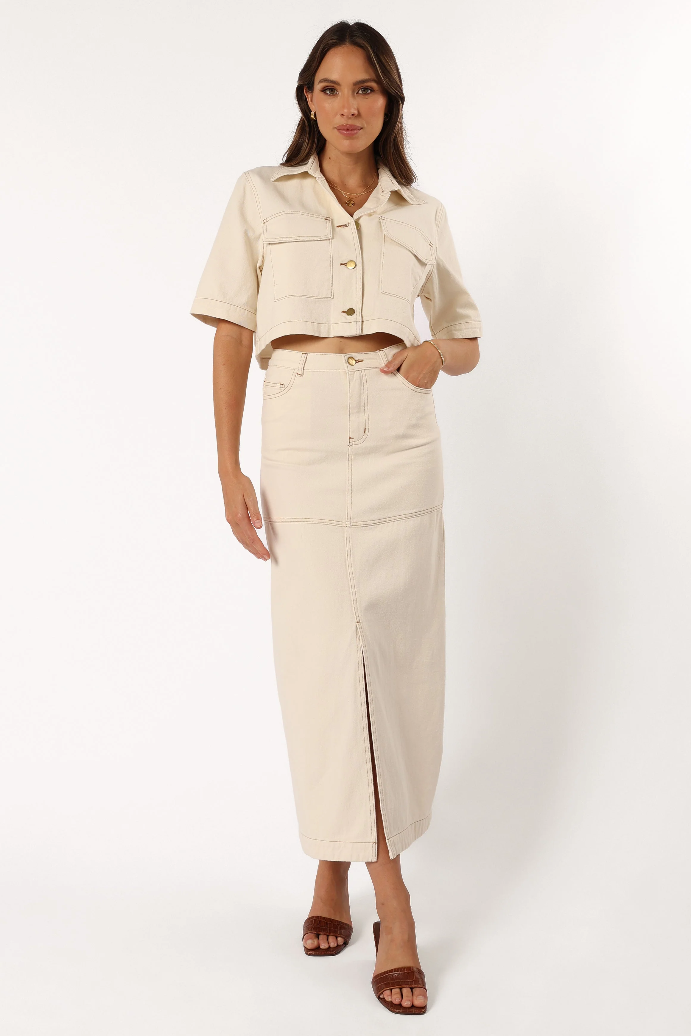 Antara Midi Skirt - Sand - Image 3