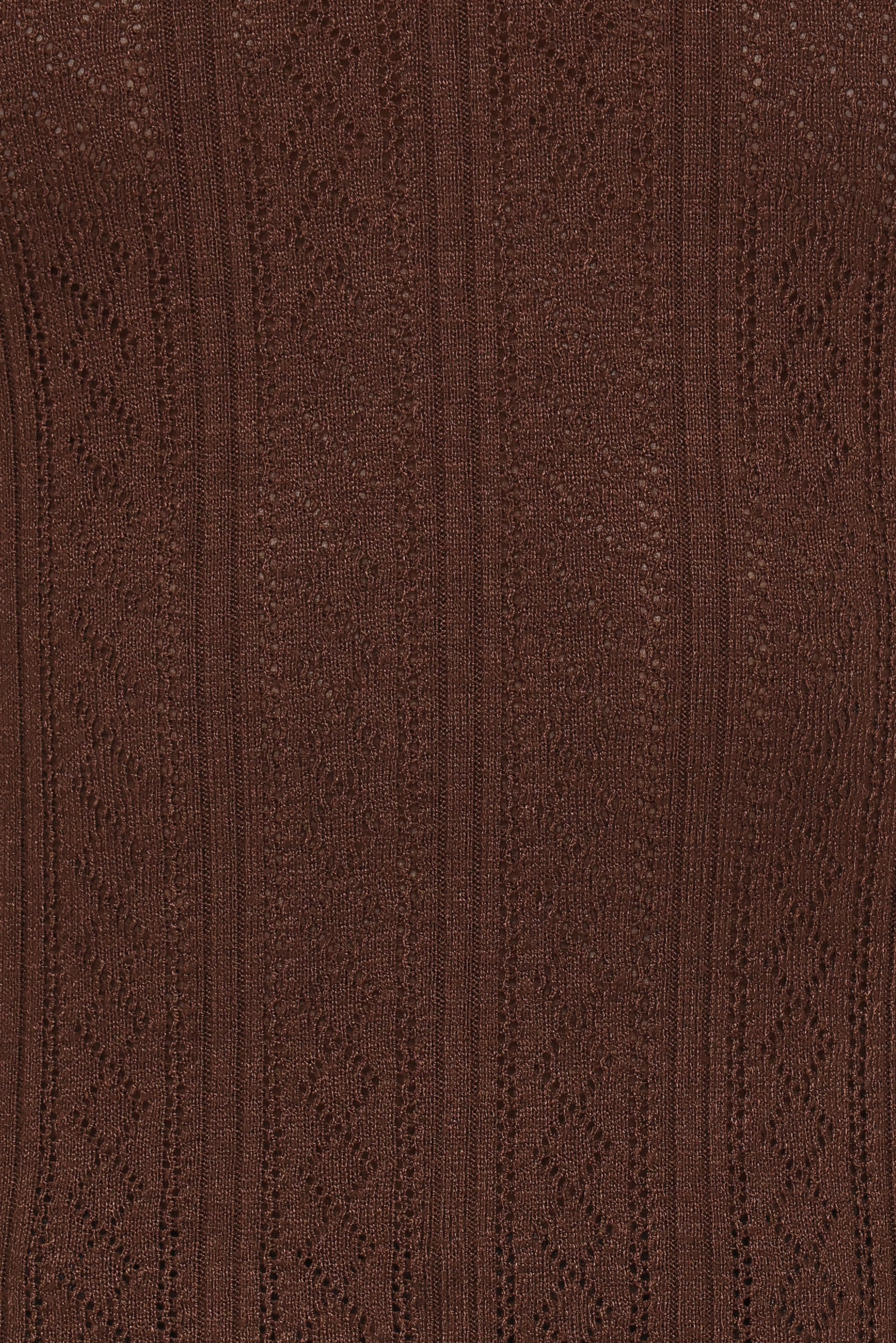 Aquila Pointelle Knit Top - Chocolate - Image 7