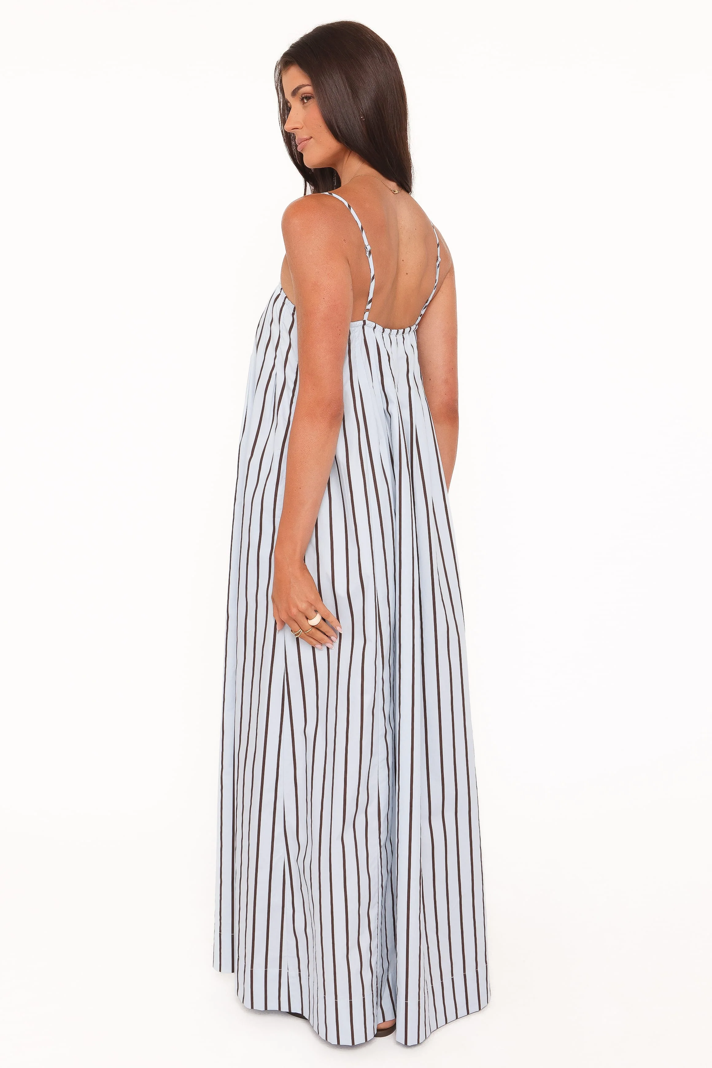 Arletta Maxi Dress - Blue/Brown Stripe - Image 5