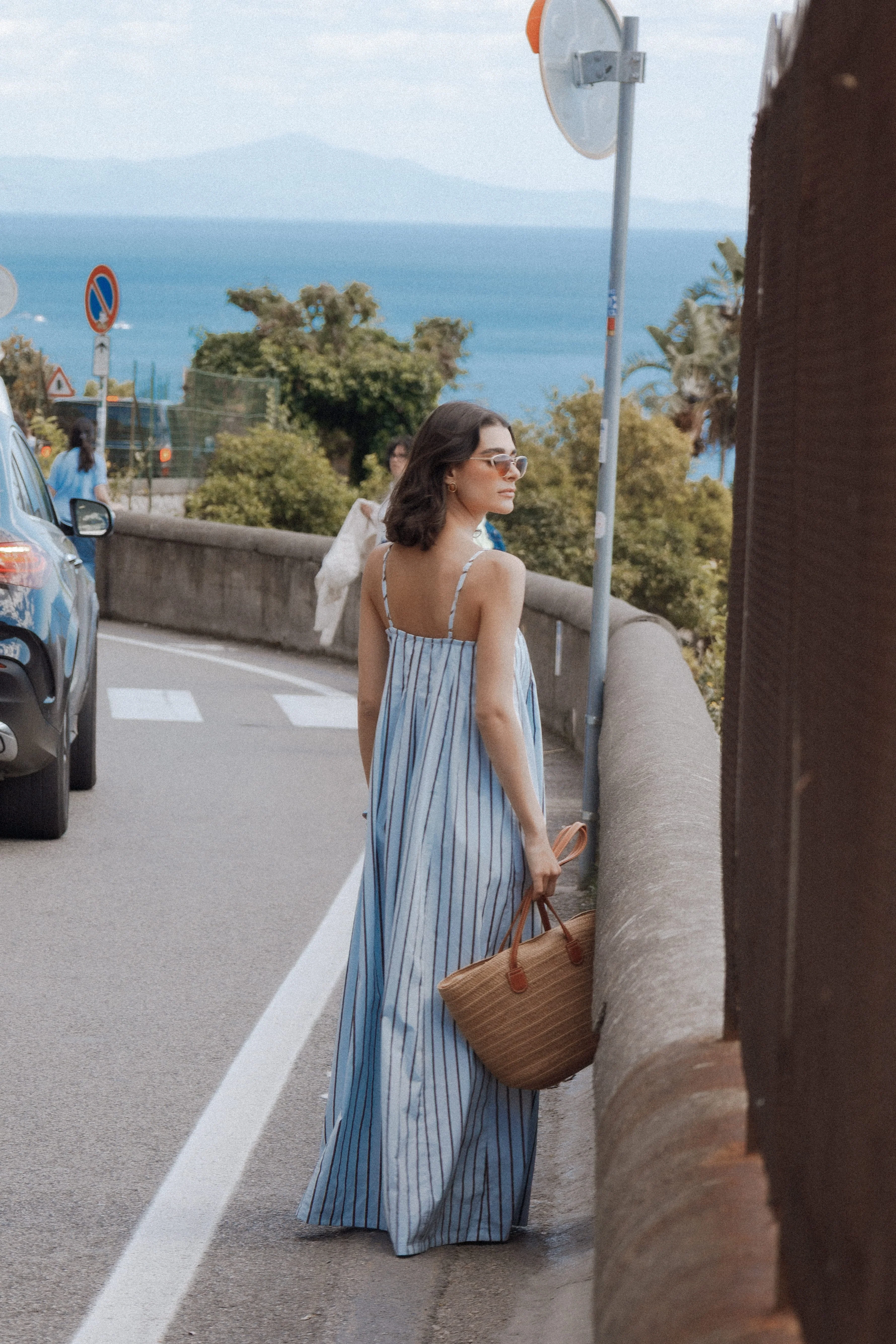 Arletta Maxi Dress - Blue/Brown Stripe - Image 9