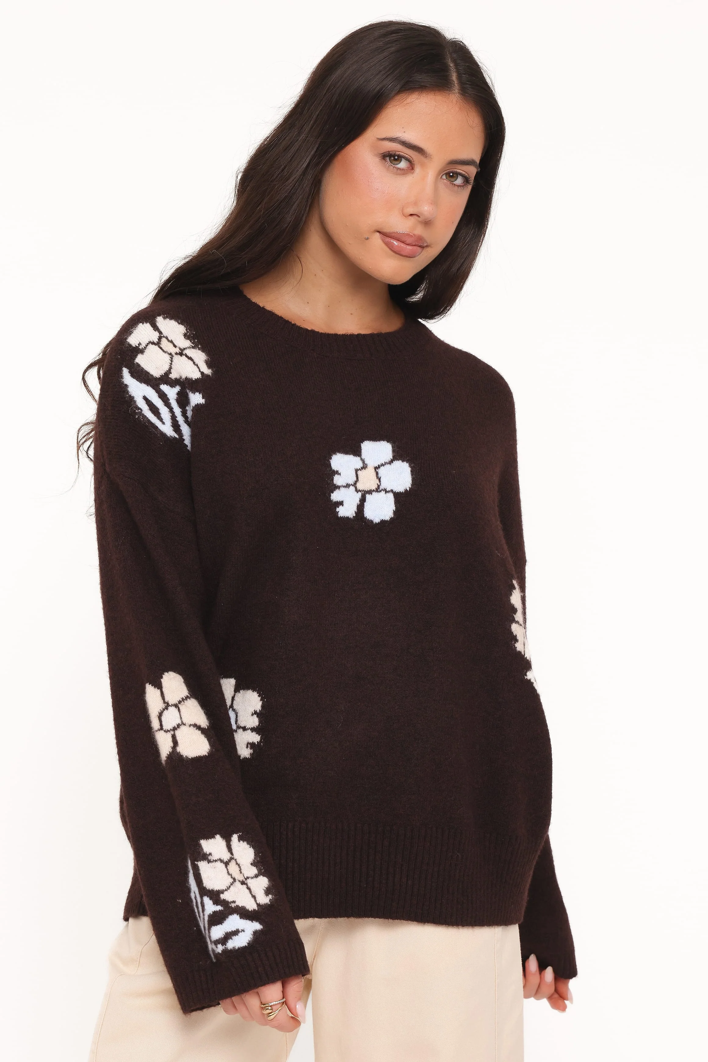Ashara Knit Sweater - Cocoa Brown - Image 2