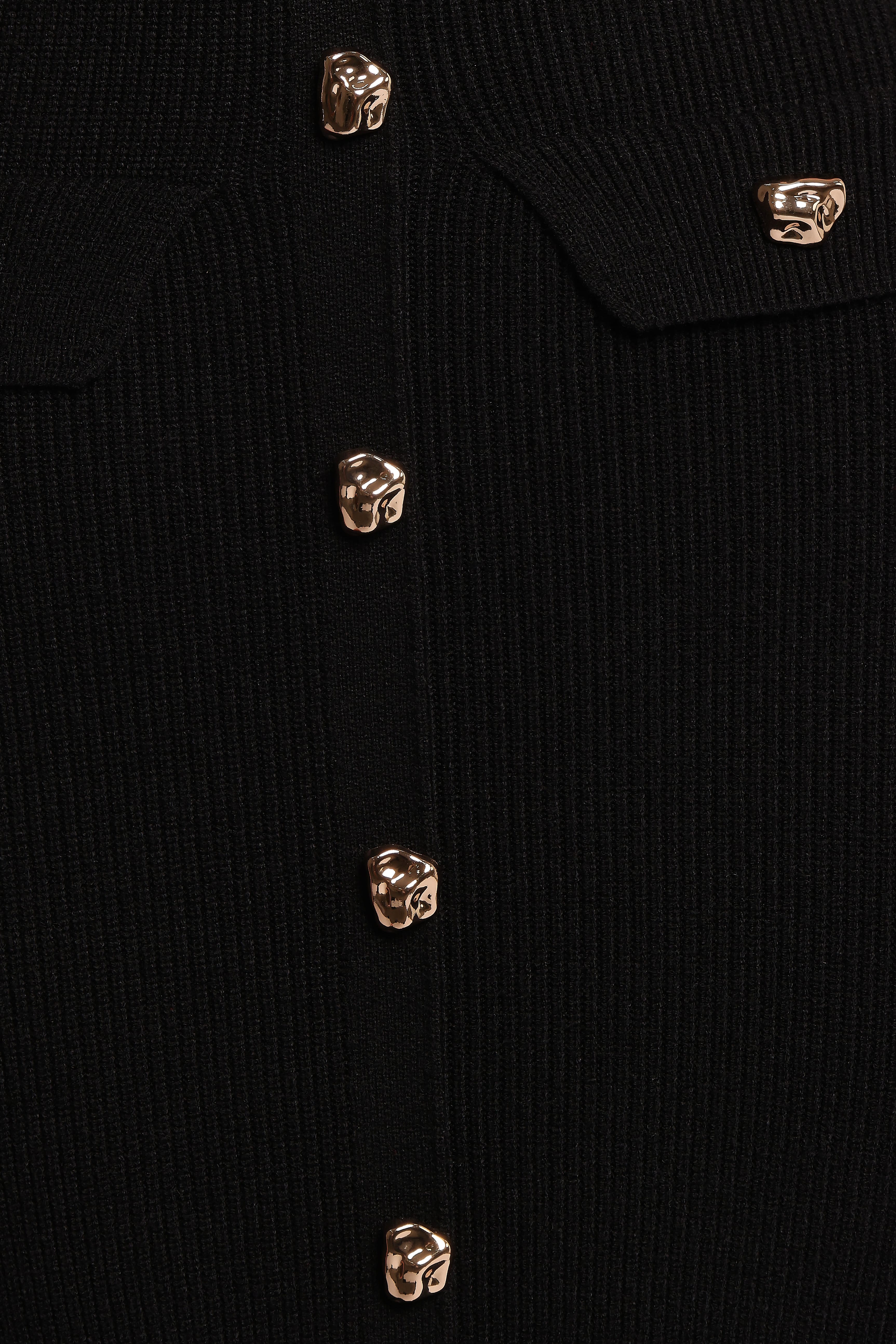 Aspen Button Up Knit Dress - Black - Image 6