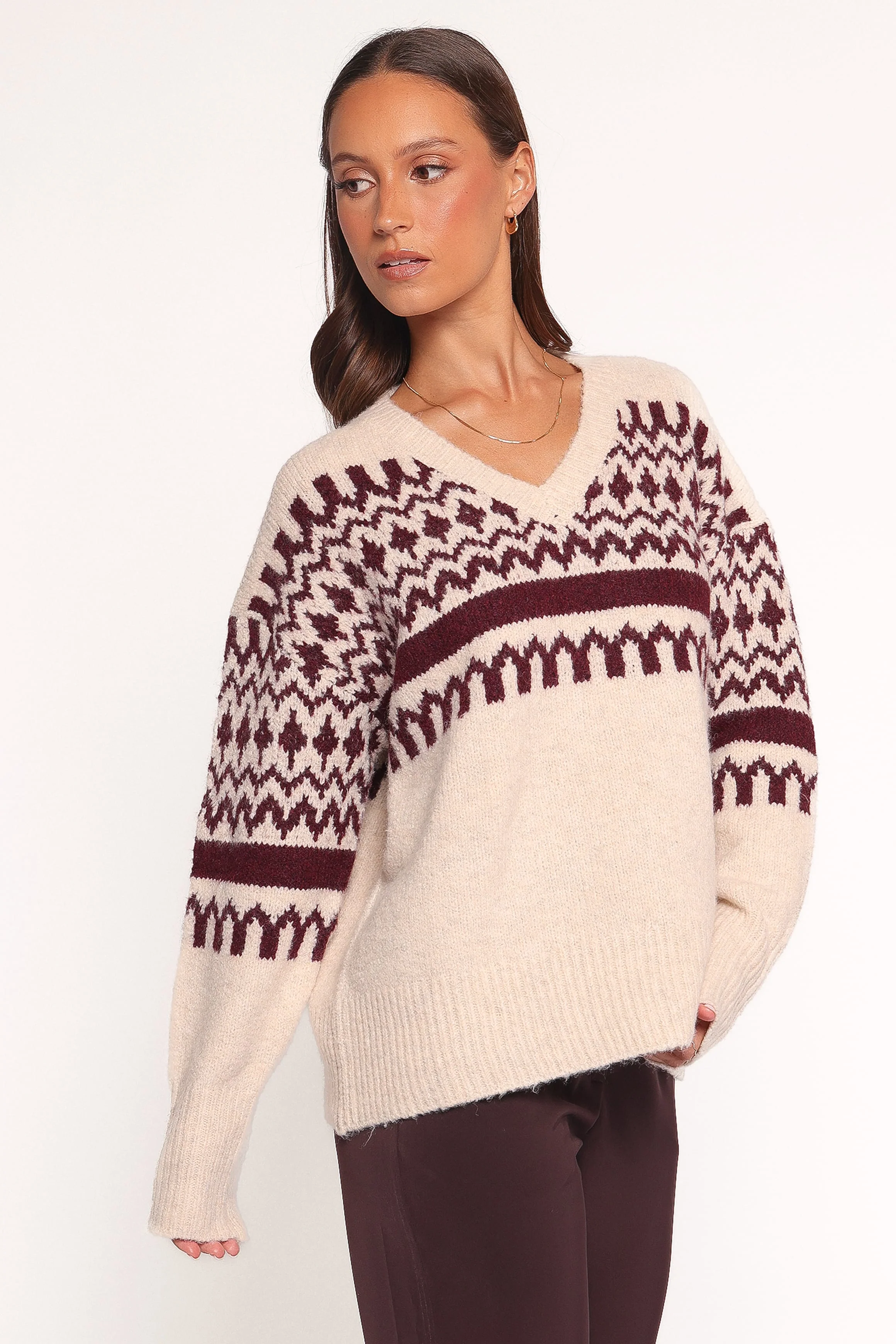 Astrid Sweater - Beige Cherry - Image 3