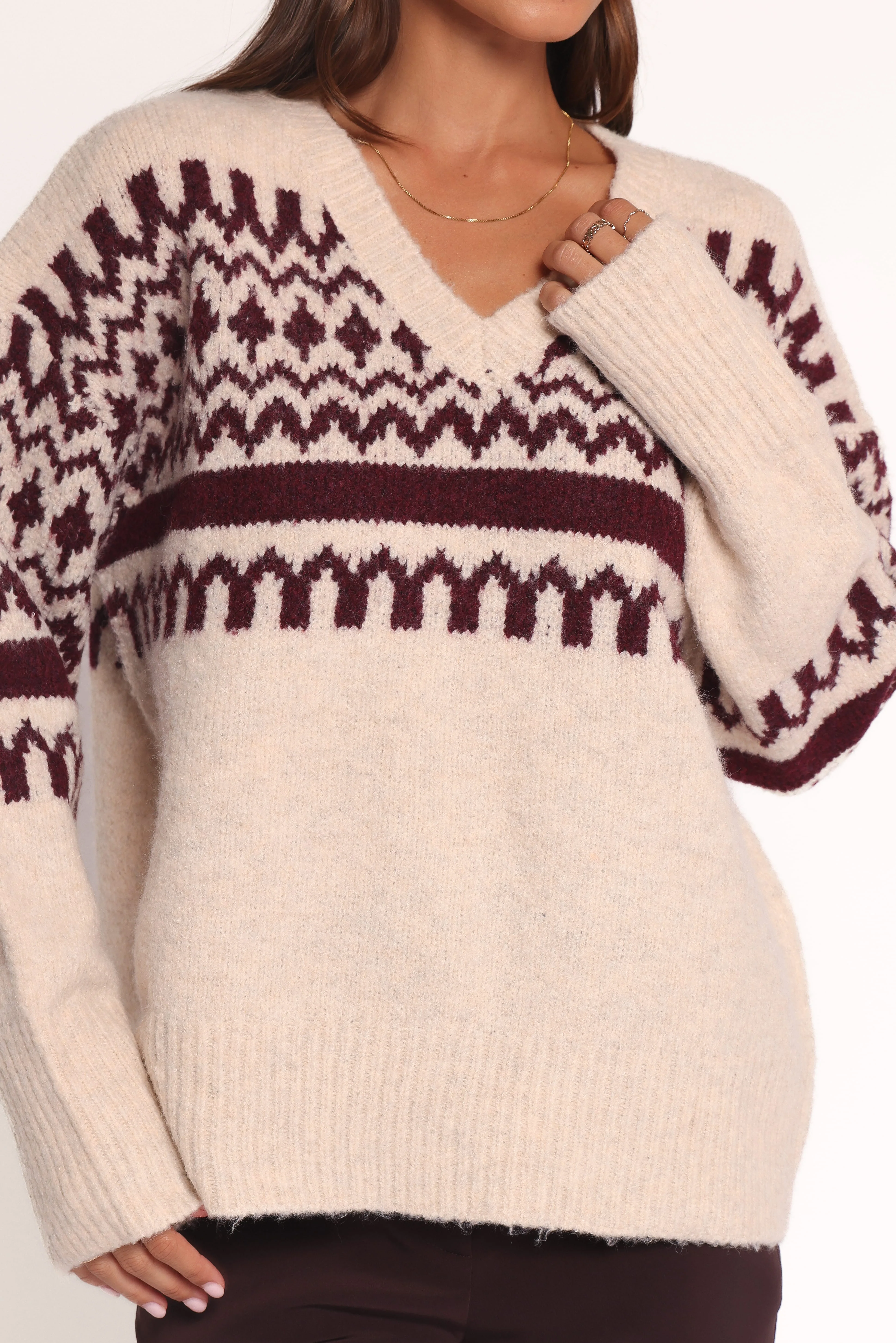 Astrid Sweater - Beige Cherry - Image 5