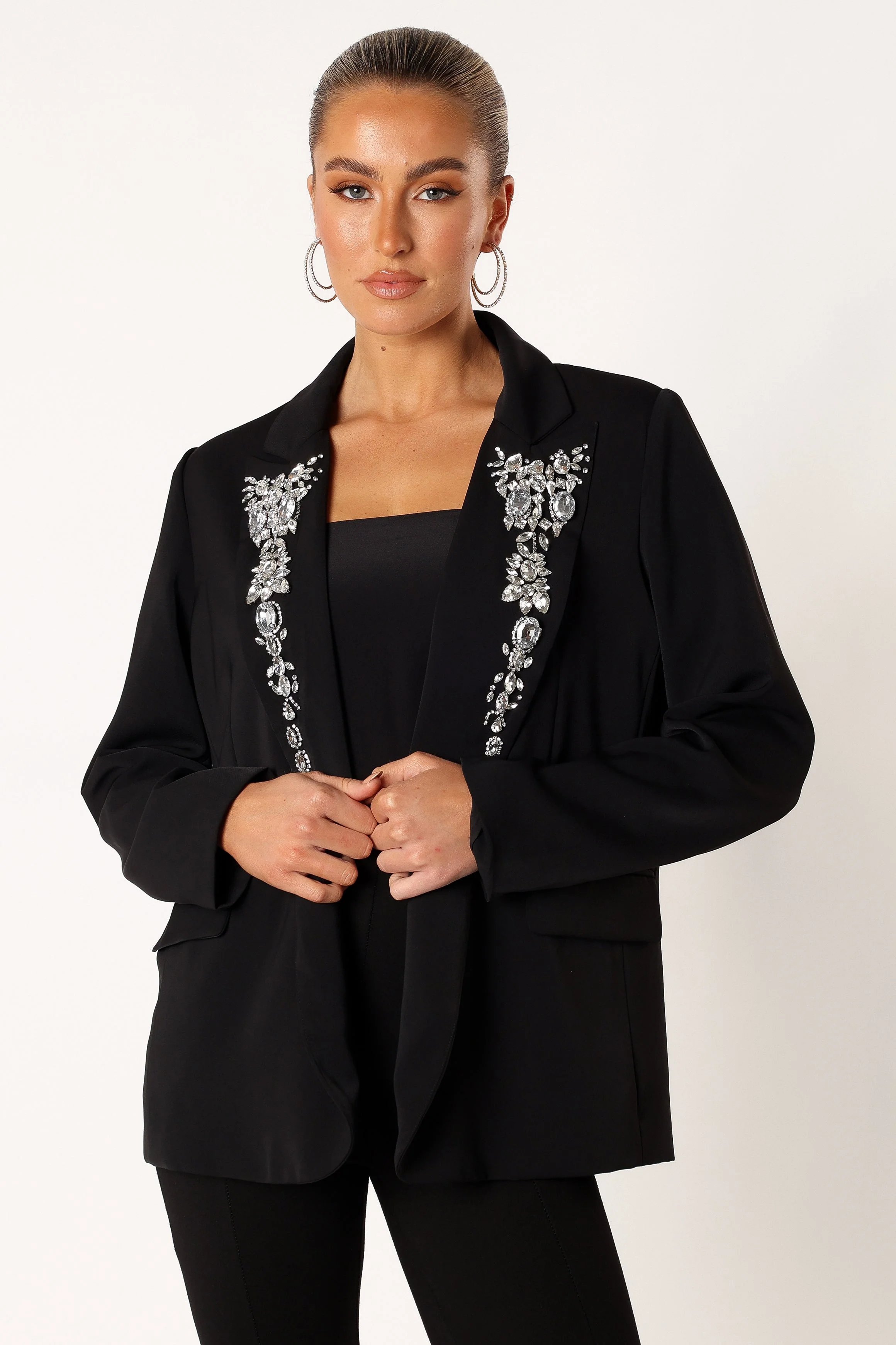 Aubree Embellished Blazer - Black - Image 5