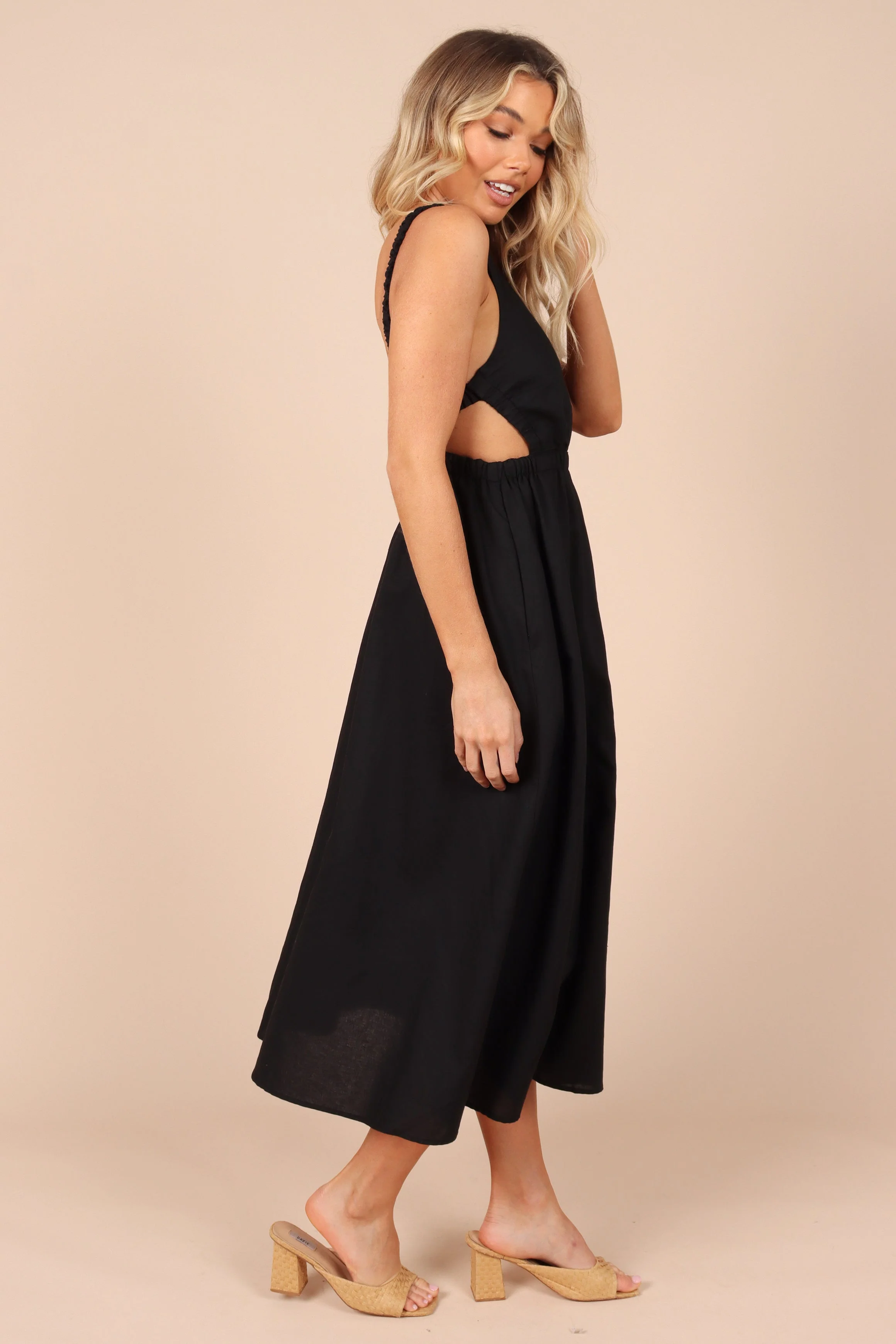 Aubrey Cutout Midi Dress - Black - Image 5