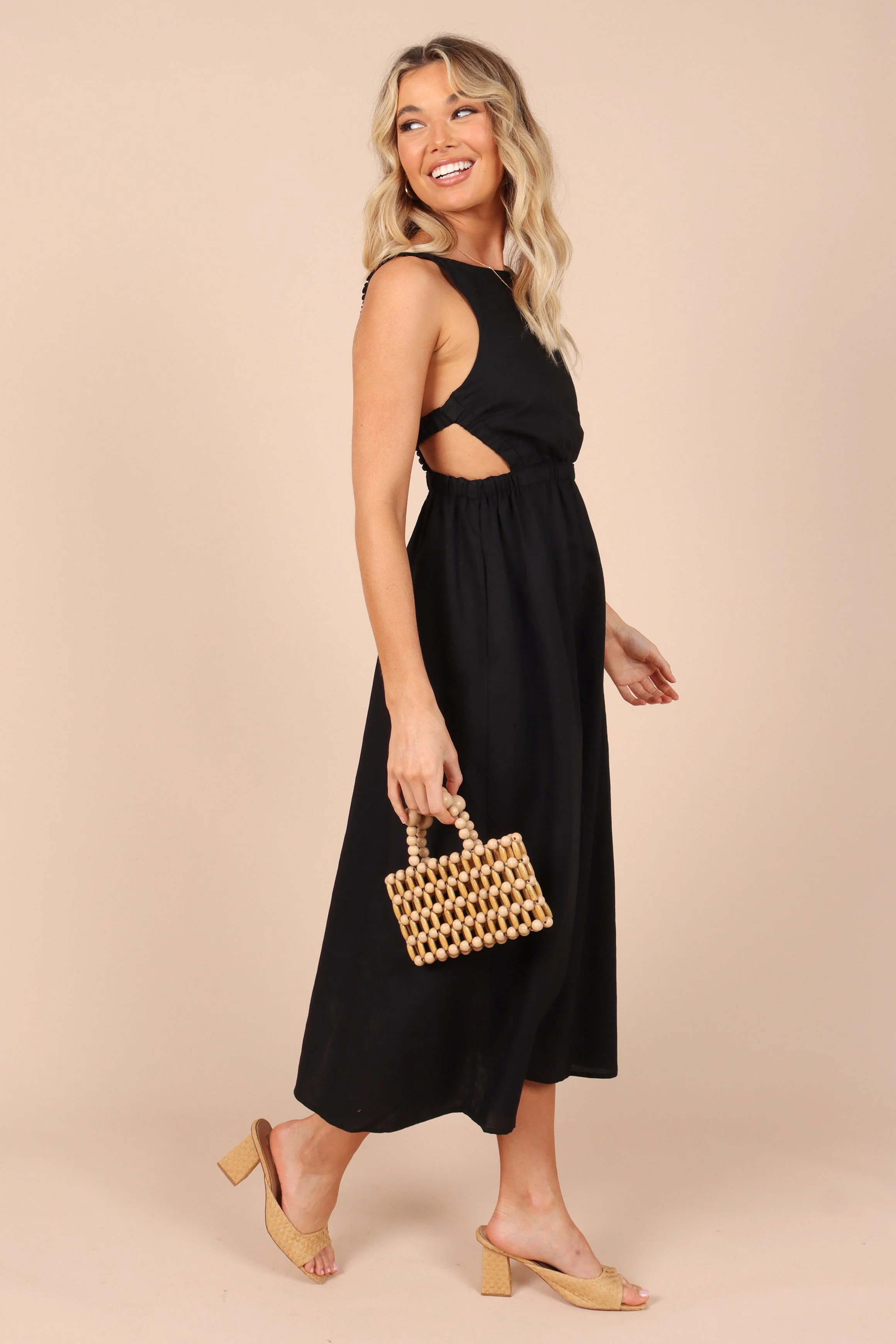 Aubrey Cutout Midi Dress - Black - Image 7