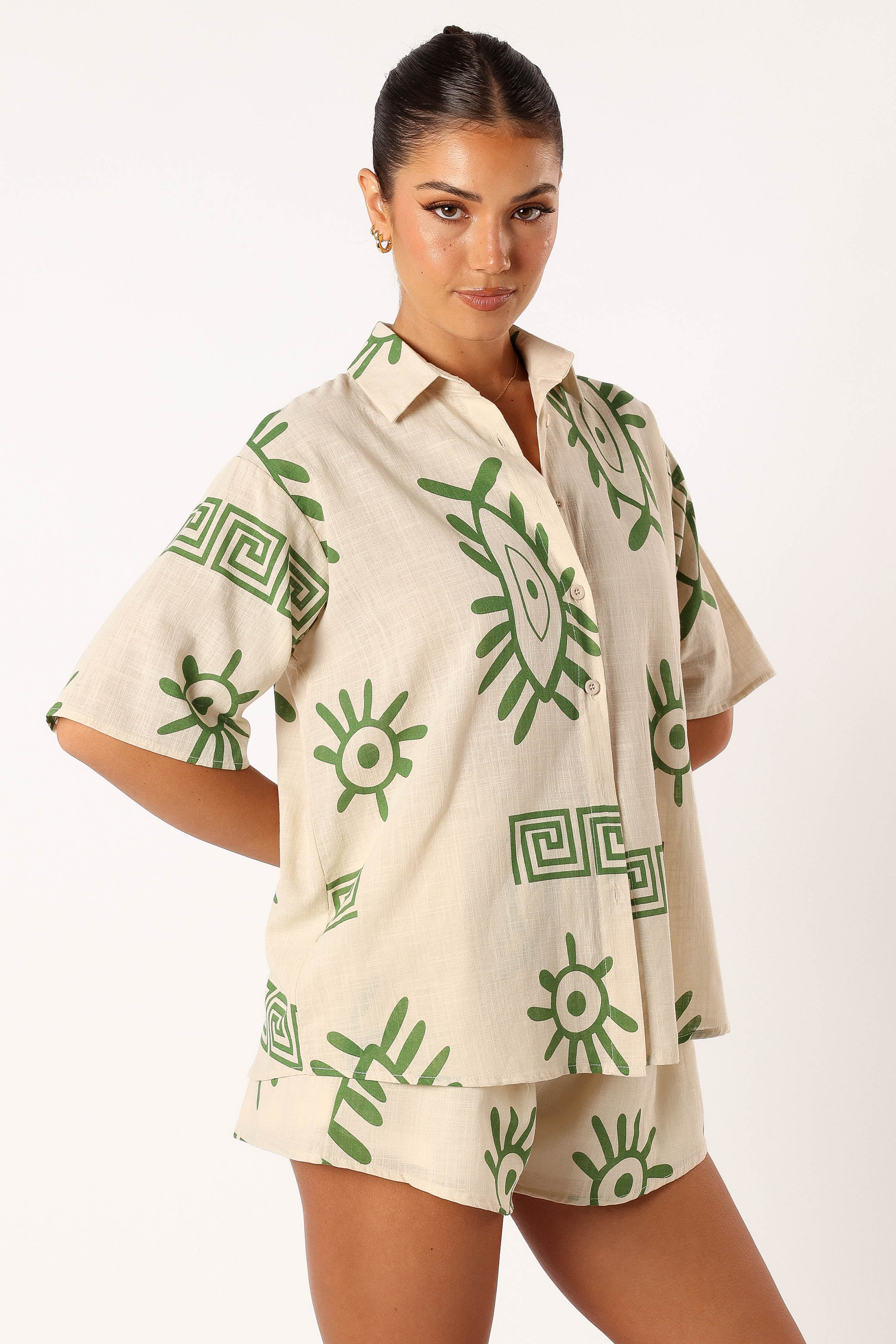 Baci Short Set - Beige Green - Image 4