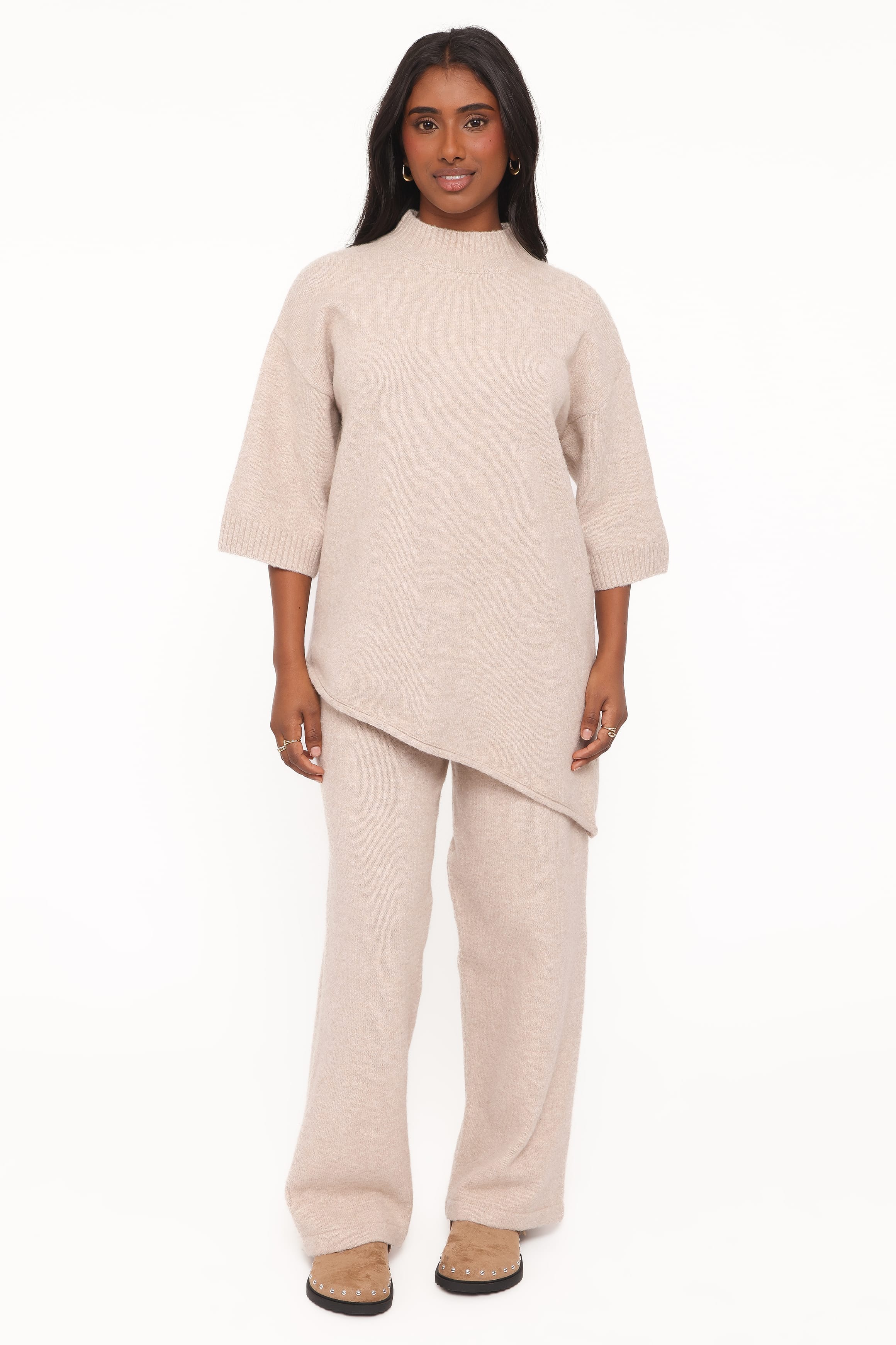 Becky Poncho Pant Set - Beige - Image 2