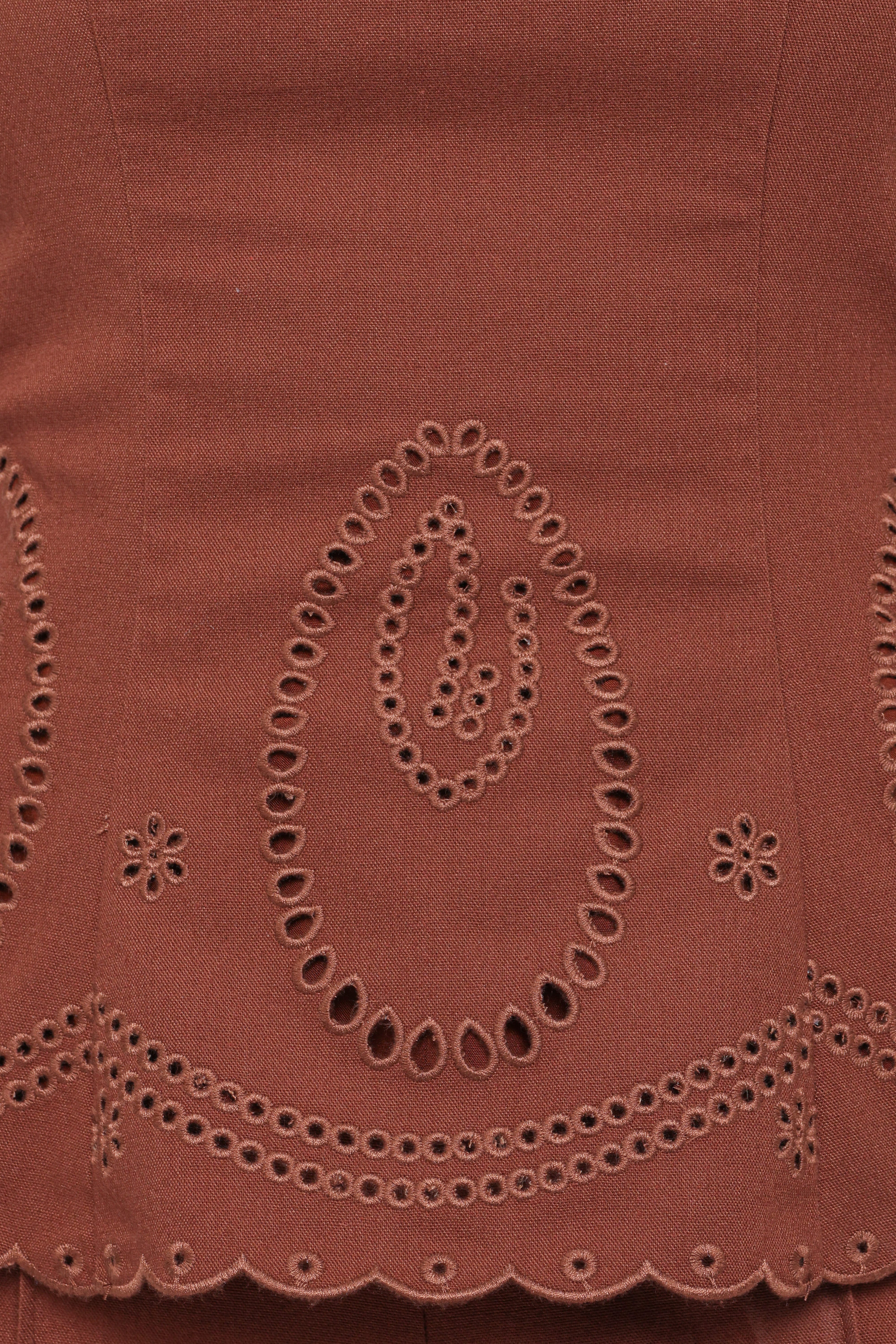 Benton Eyelet Strapless Top - Brown - Image 6