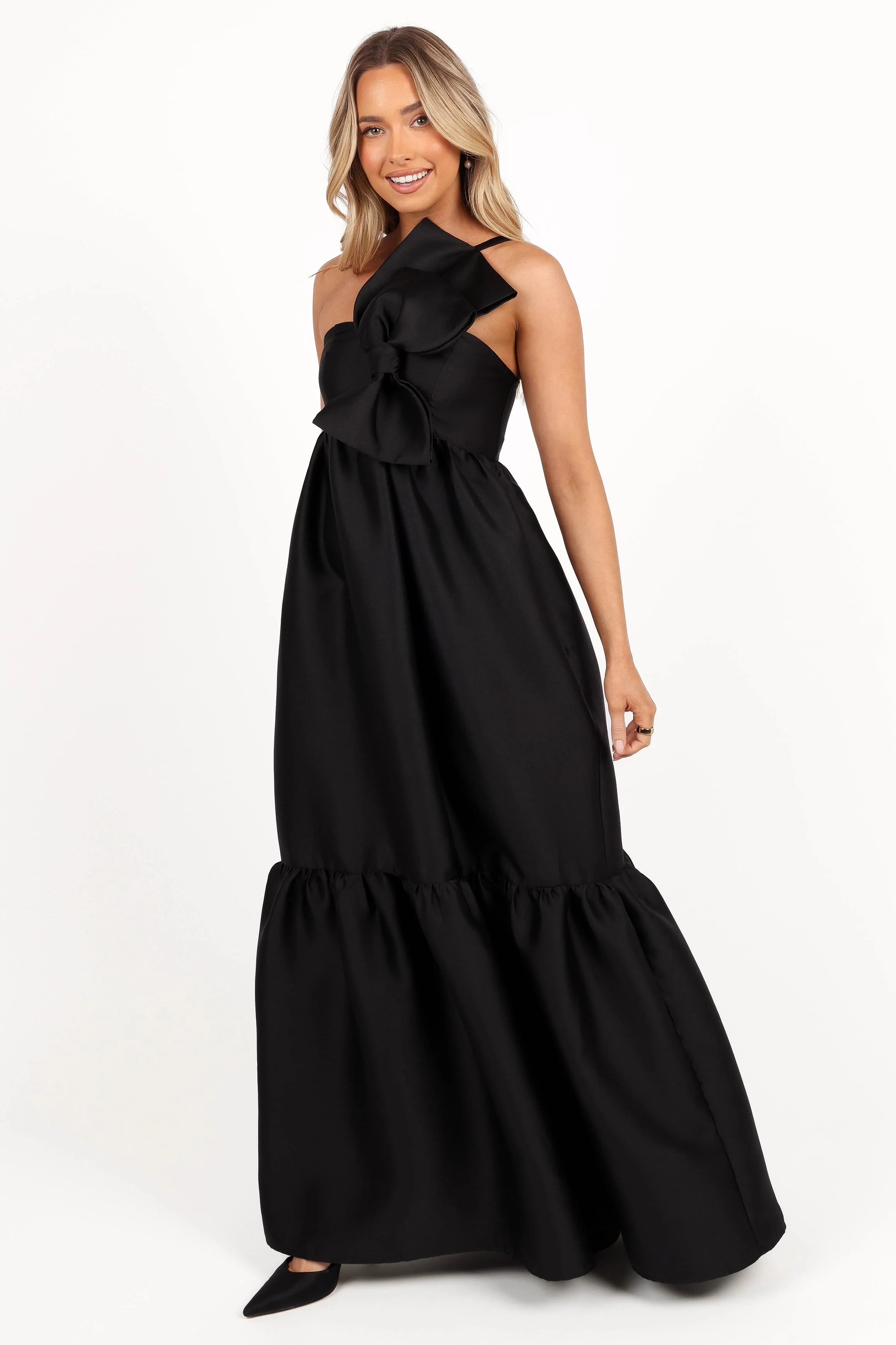 Betina Bow Front Maxi Dress - Black - Image 3