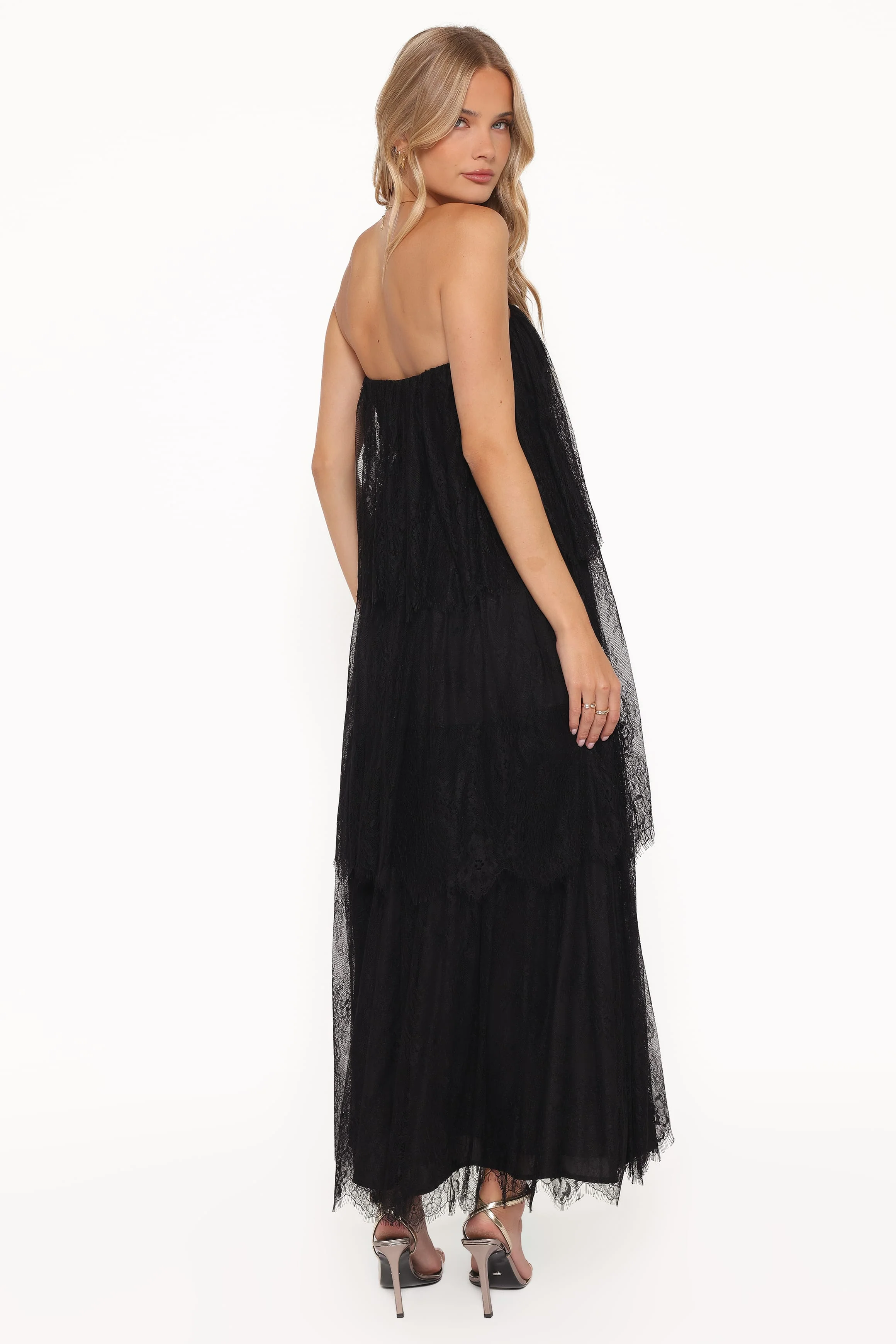 Bloom Strapless Maxi Dress - Black Lace - Image 5