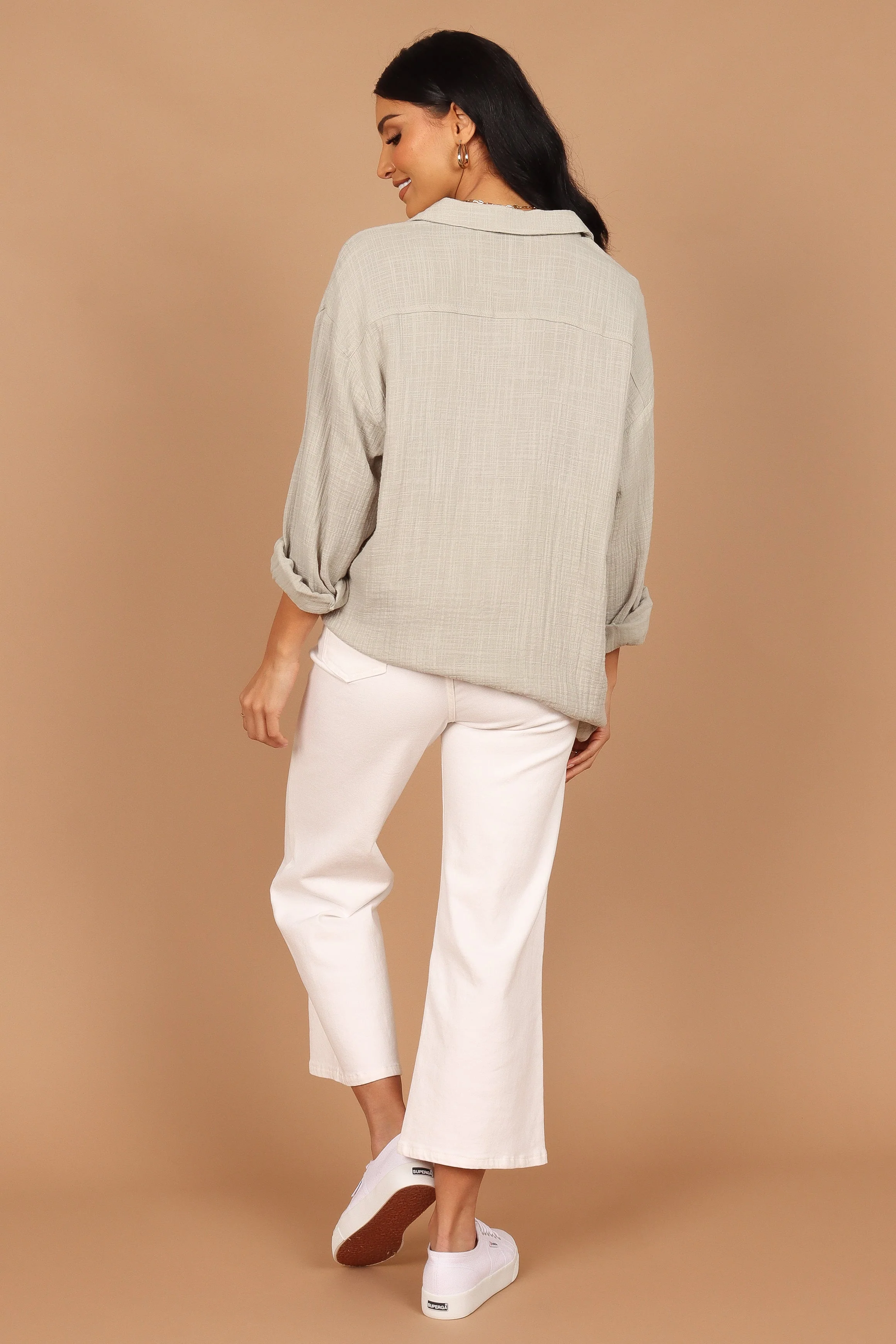 Bobby Button Down Top - Sage Green - Image 5