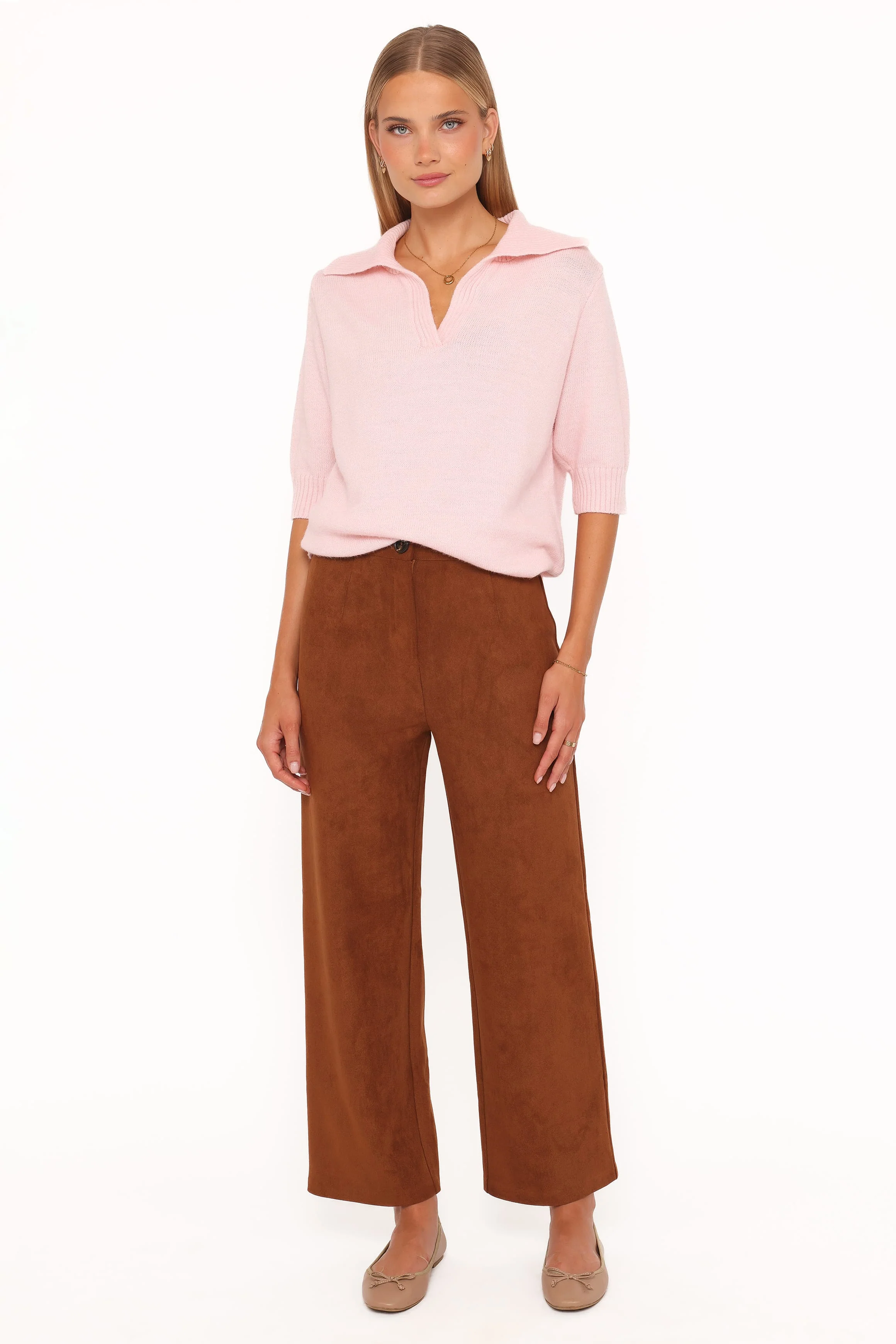 Bodie Faux Suede Pant - Copper Tan - Image 3