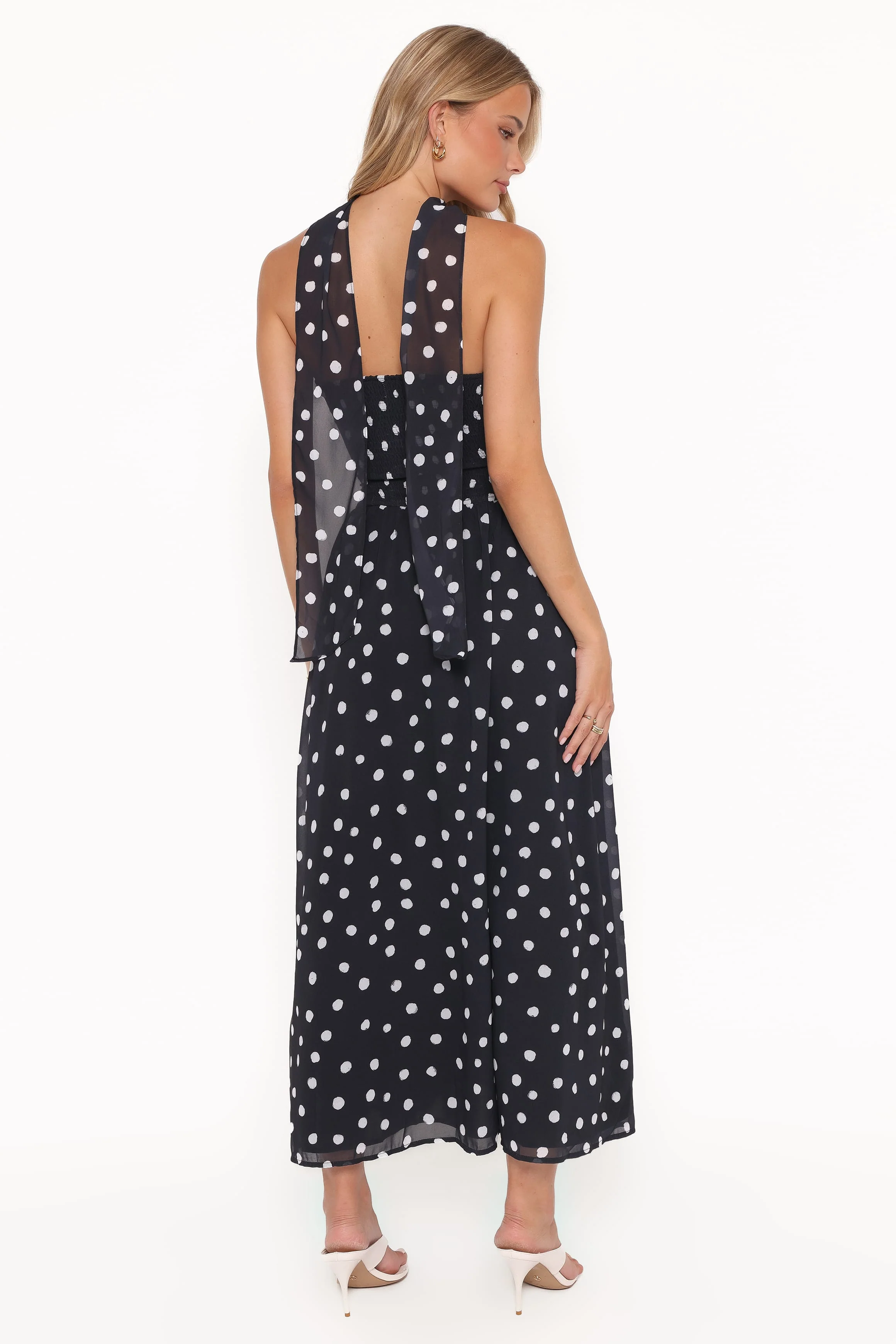 Boston Strapless Maxi Dress - Black Polka Dot - Image 4