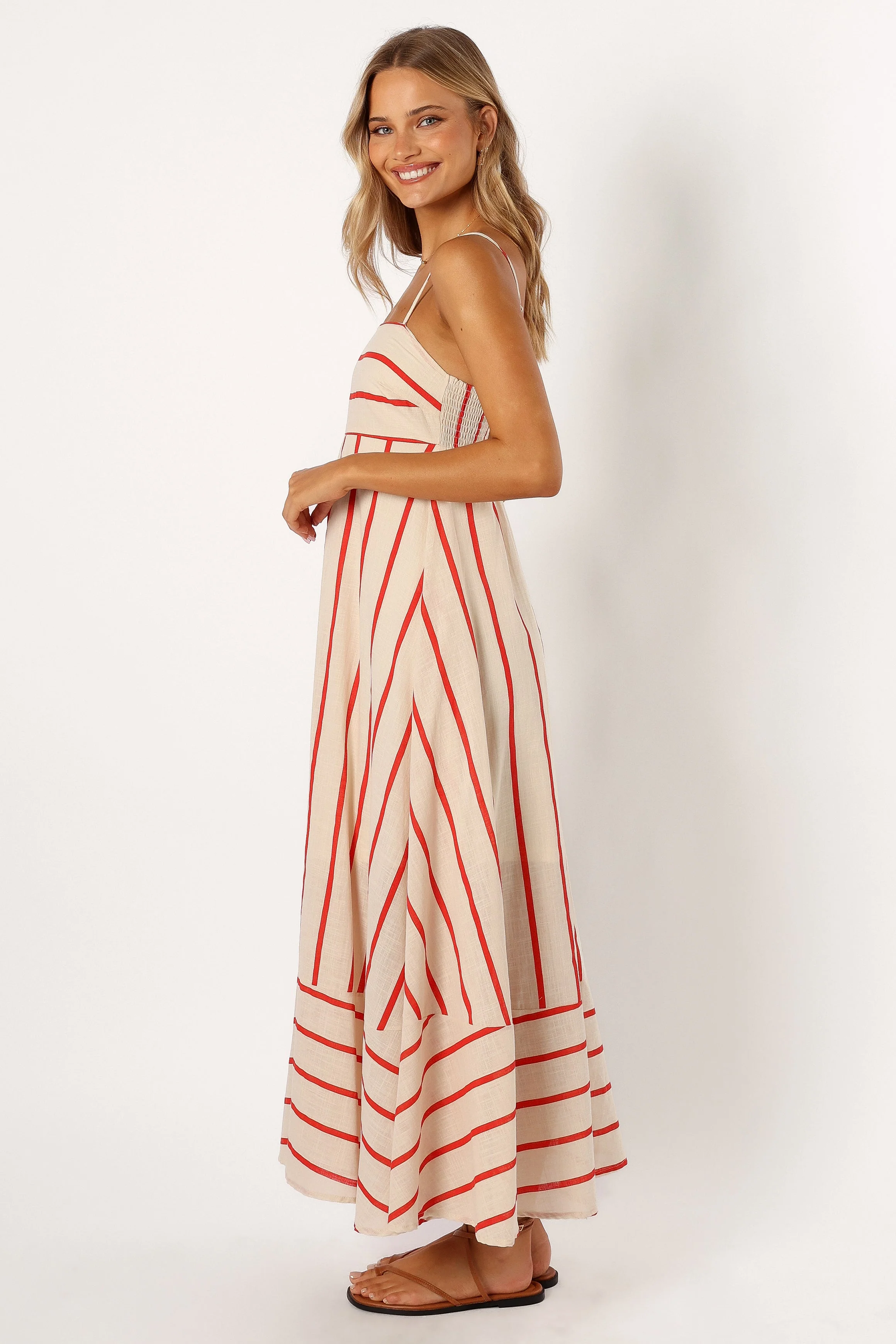 Brea Maxi Dress - Cream Stripe - Image 6