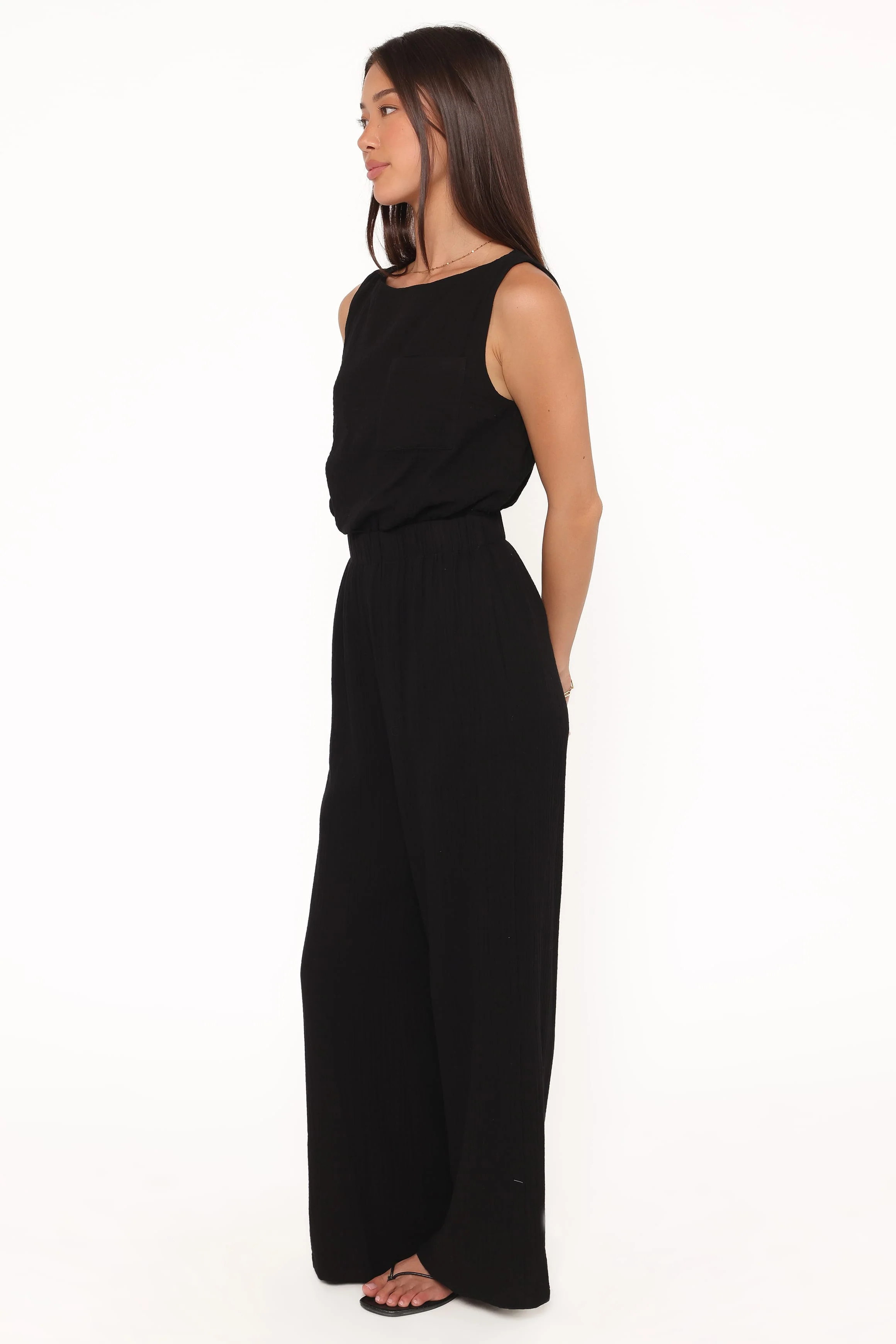 Brenna Cotton Jumpsuit - Black - Image 3