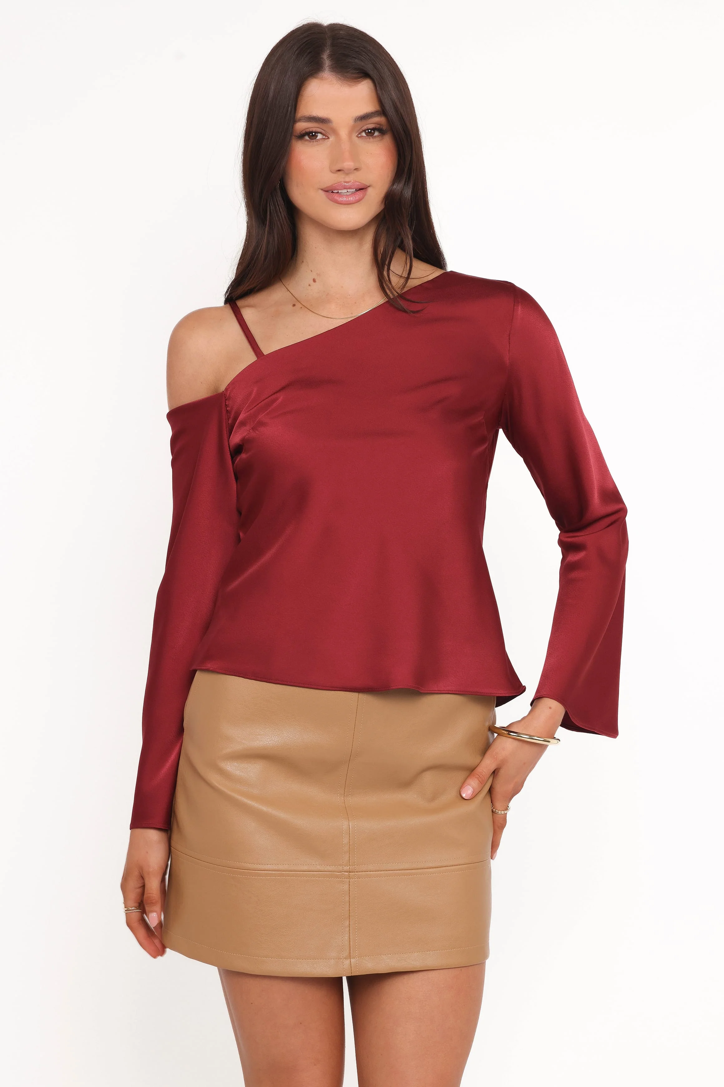 Brisa Off Shoulder Top - Cherry - Image 2