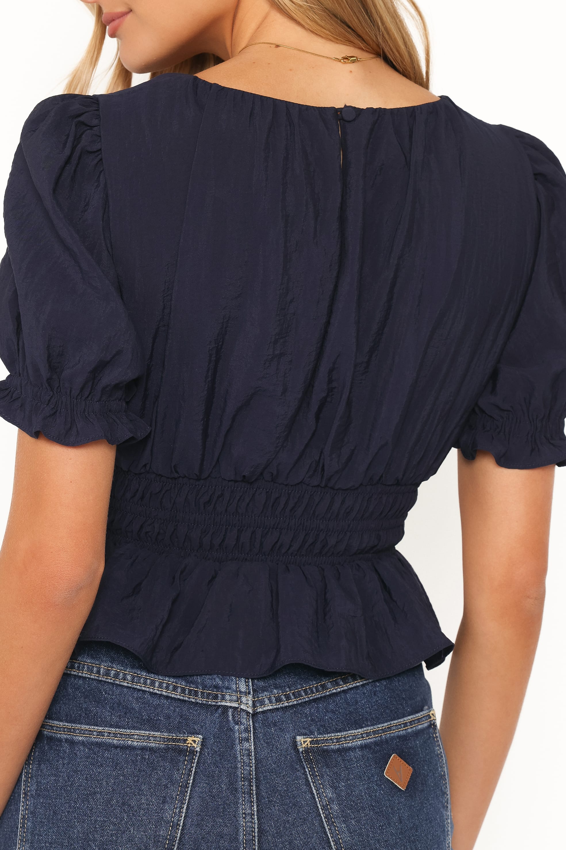 Britney Gathered Top - Navy - Image 7