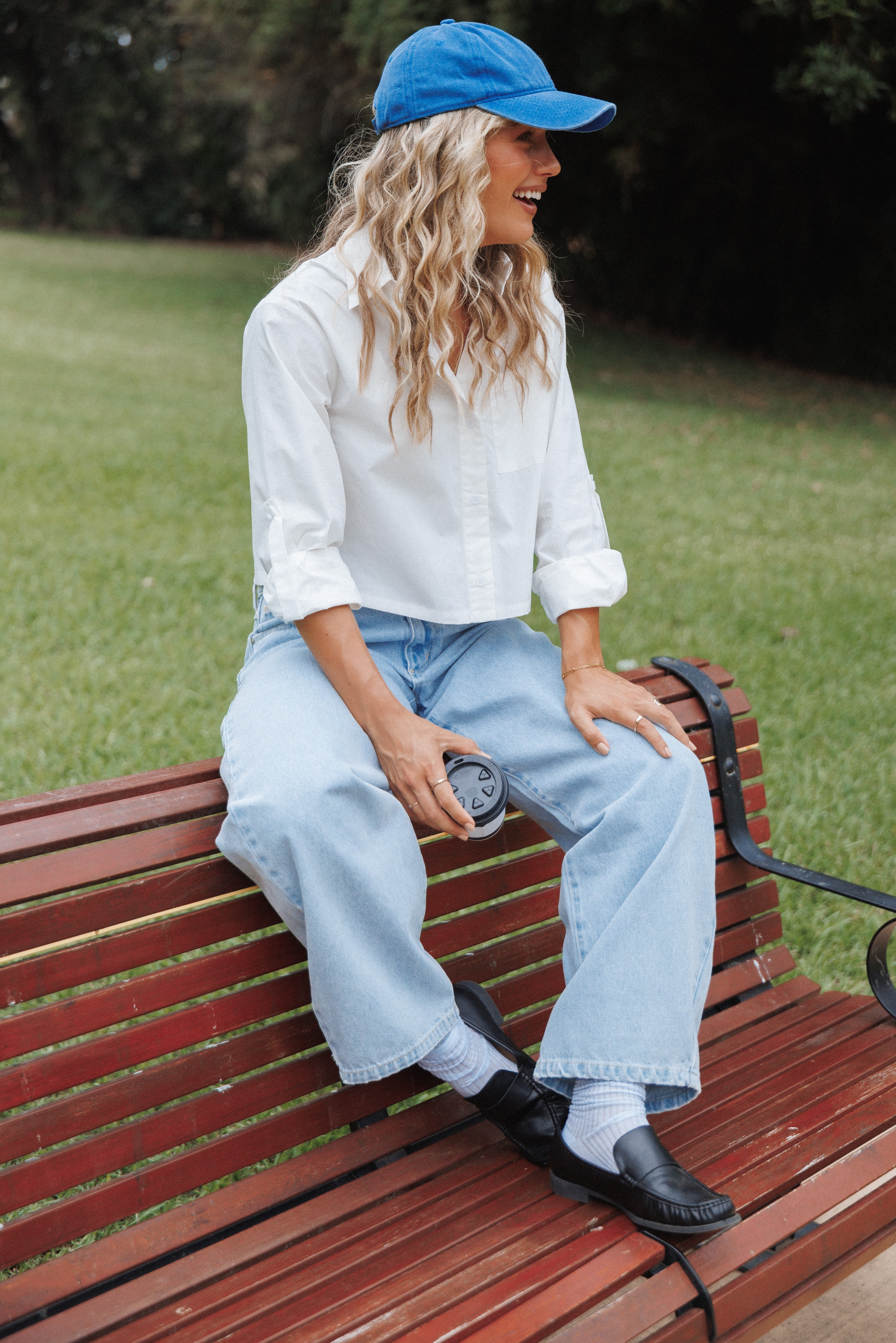 Bronagh Cropped Button Up Shirt - White - Image 8