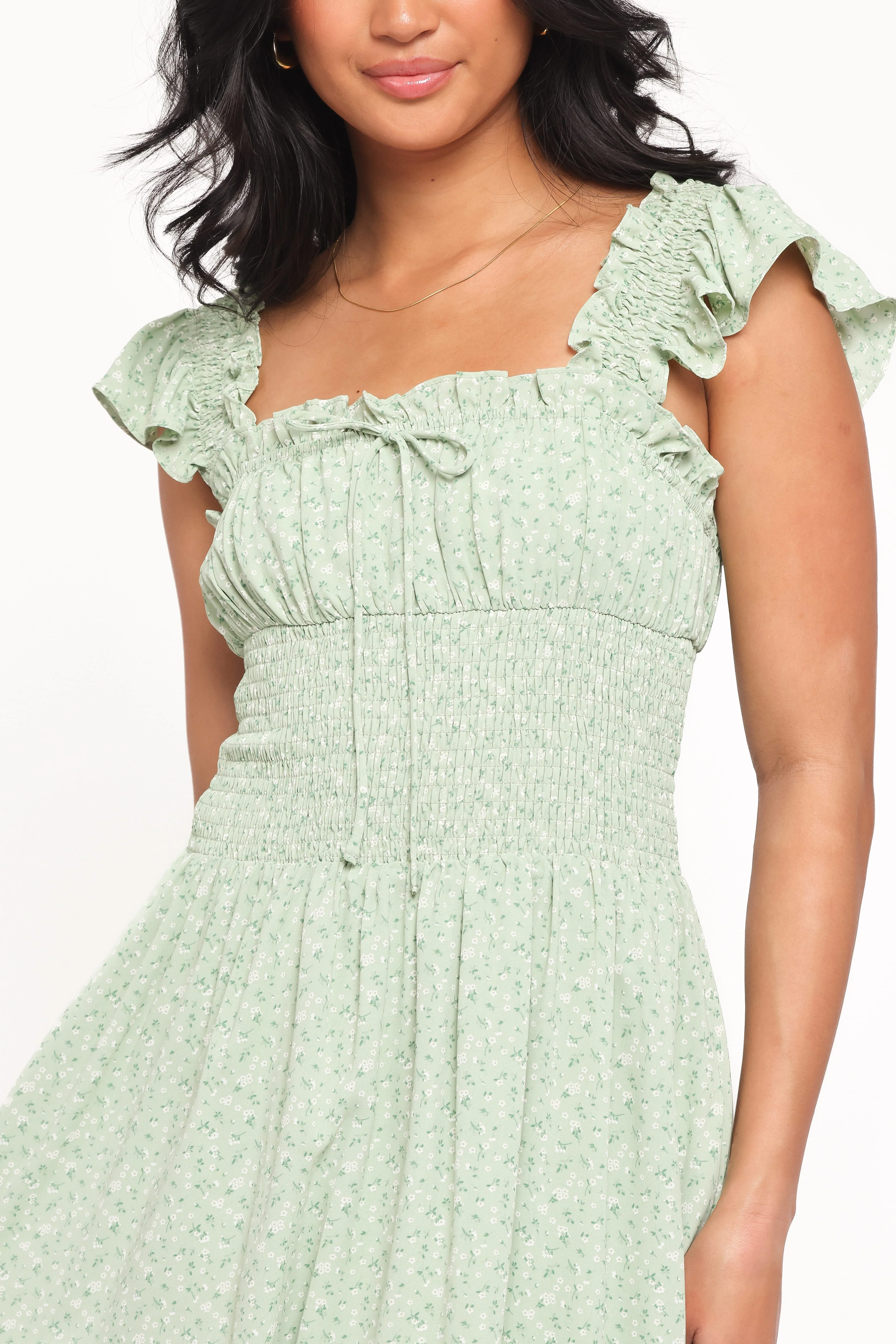 Bronte Midi Dress - Green Floral - Image 2